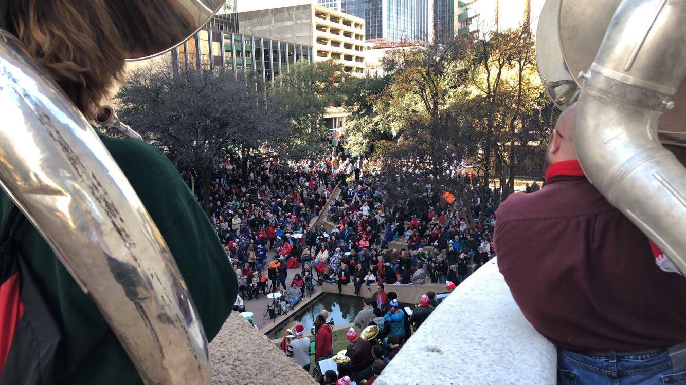 Tuba Christmas 2024 Dallas This was my view from a tuba Christmas in Dallas texas