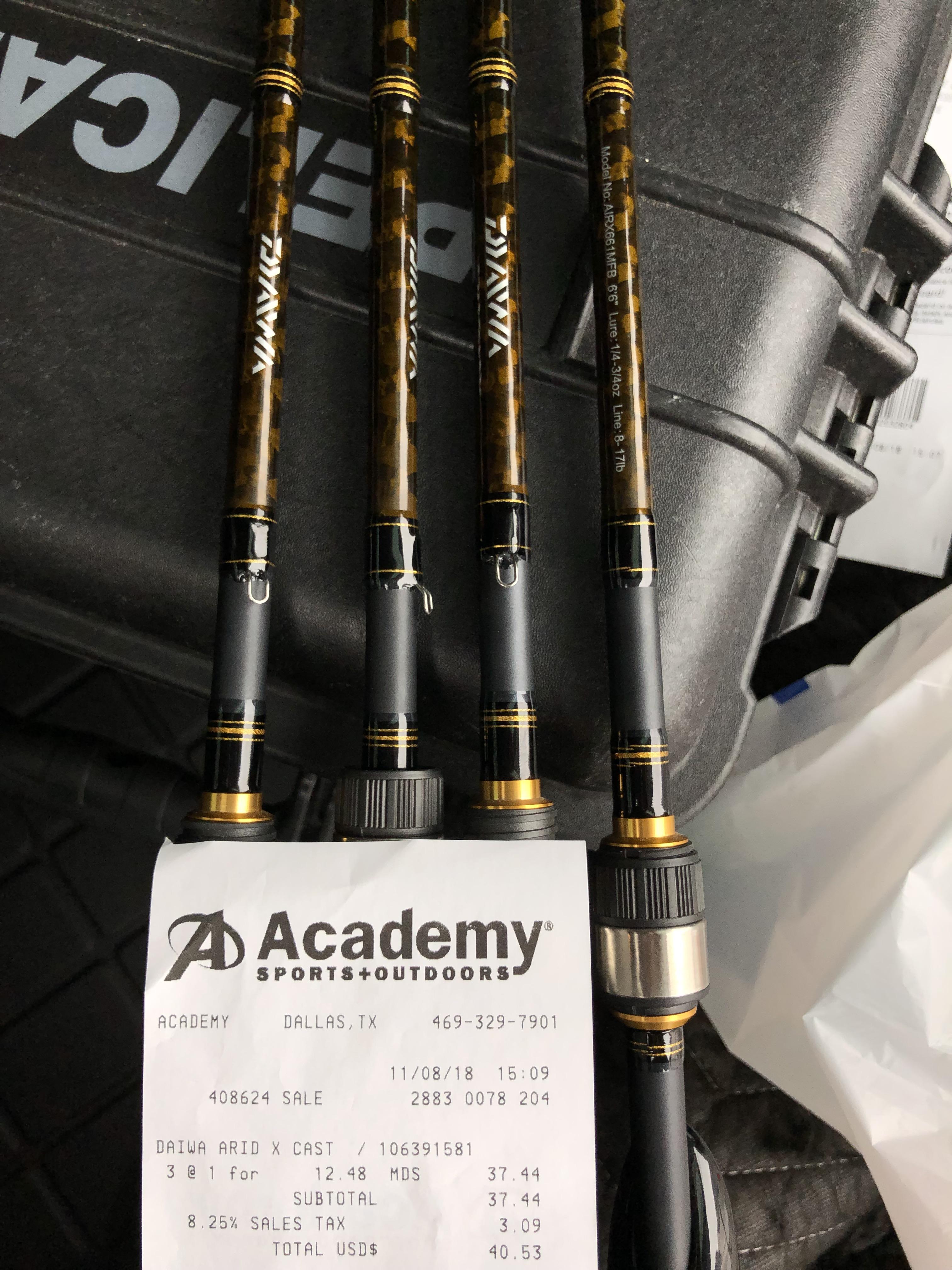 Daiwa Aird X Rods on sale at Acadamy r/bassfishing