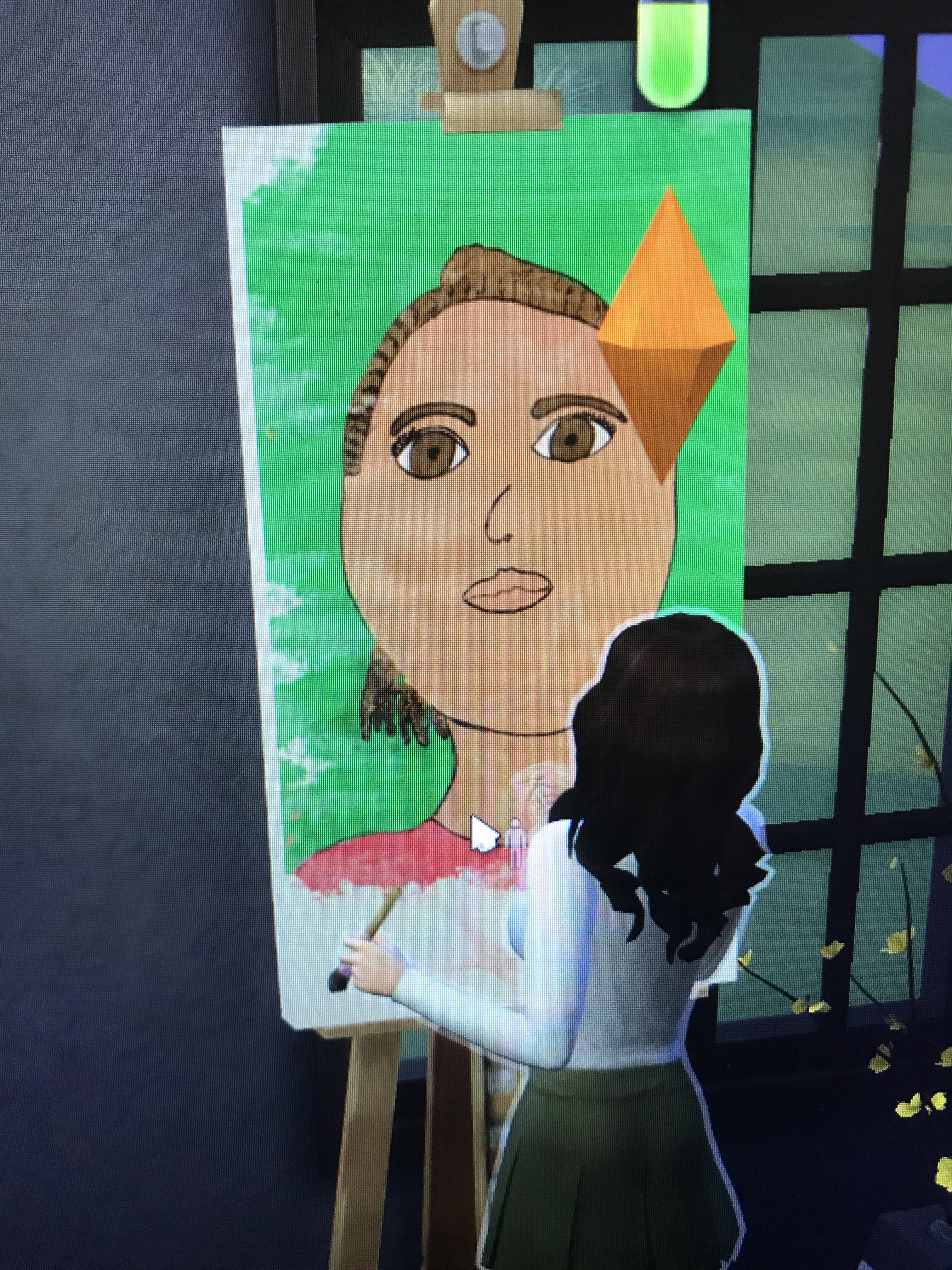 The result when my sim decides to paint a realism portrait. r/thesims