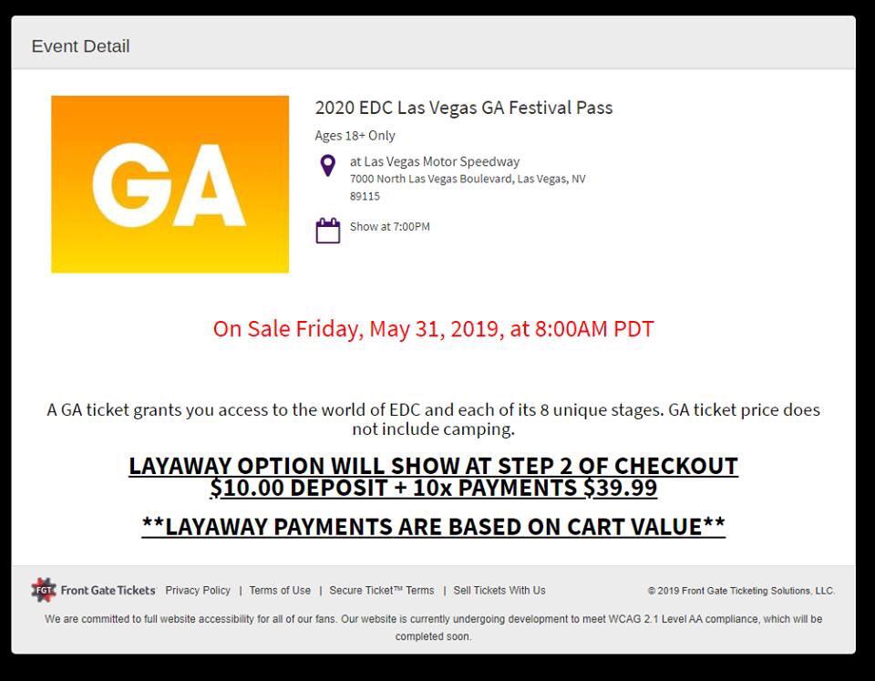 Edc 2020 Tickets For Sale