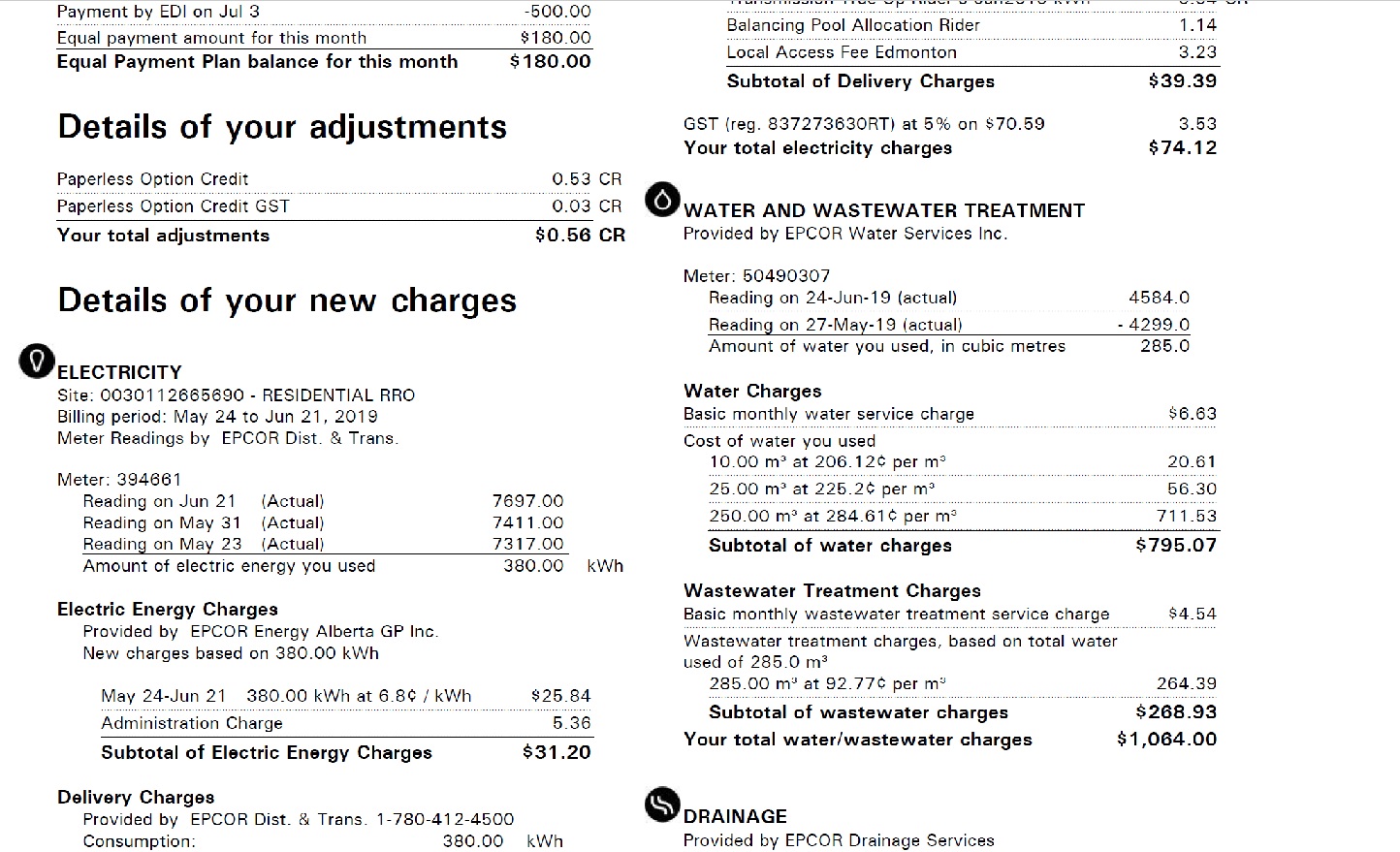 EPCOR Water Bill 1443 ? r/Edmonton