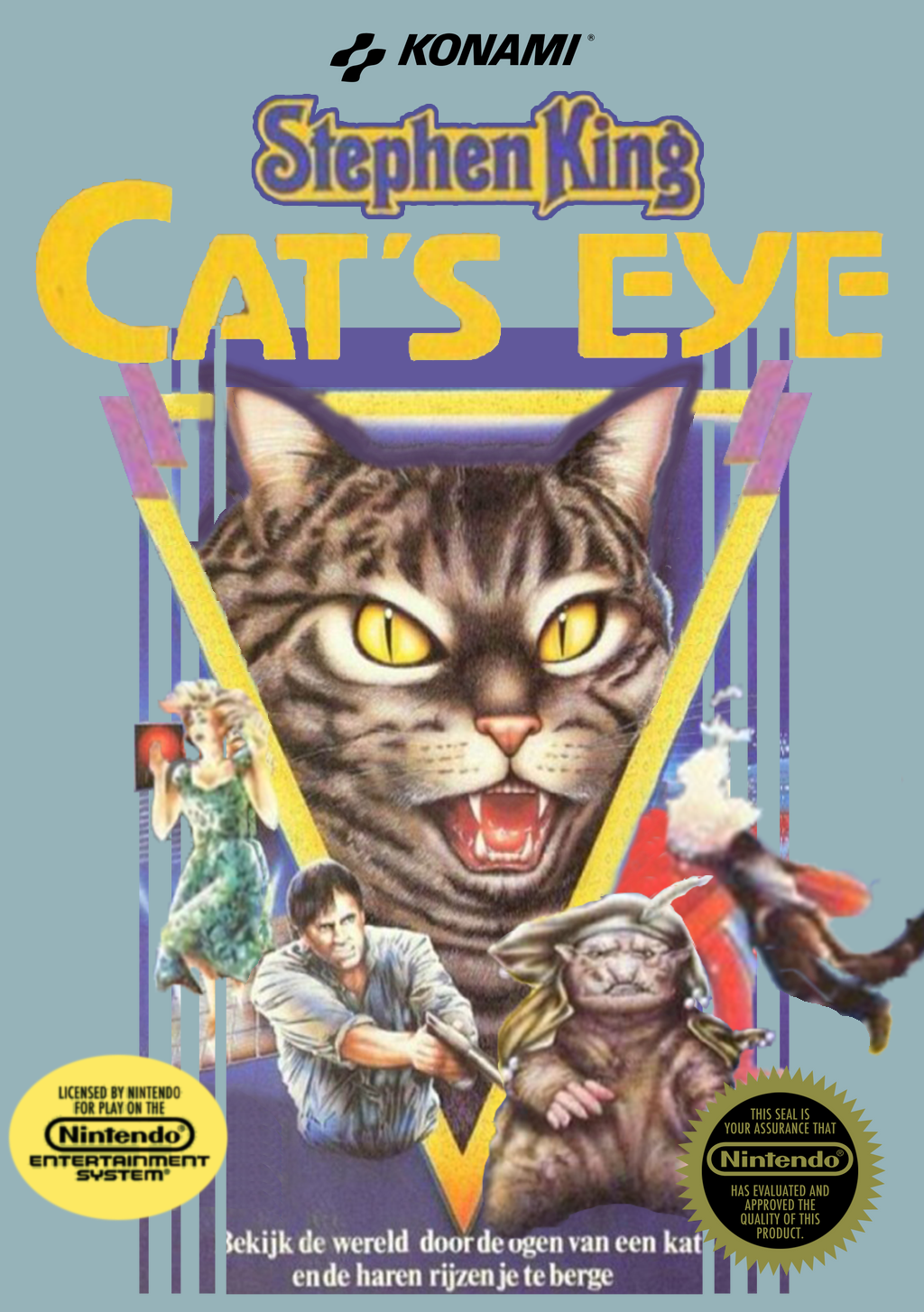 When I saw the box art for the VHS of Cat's Eye, it reminded me