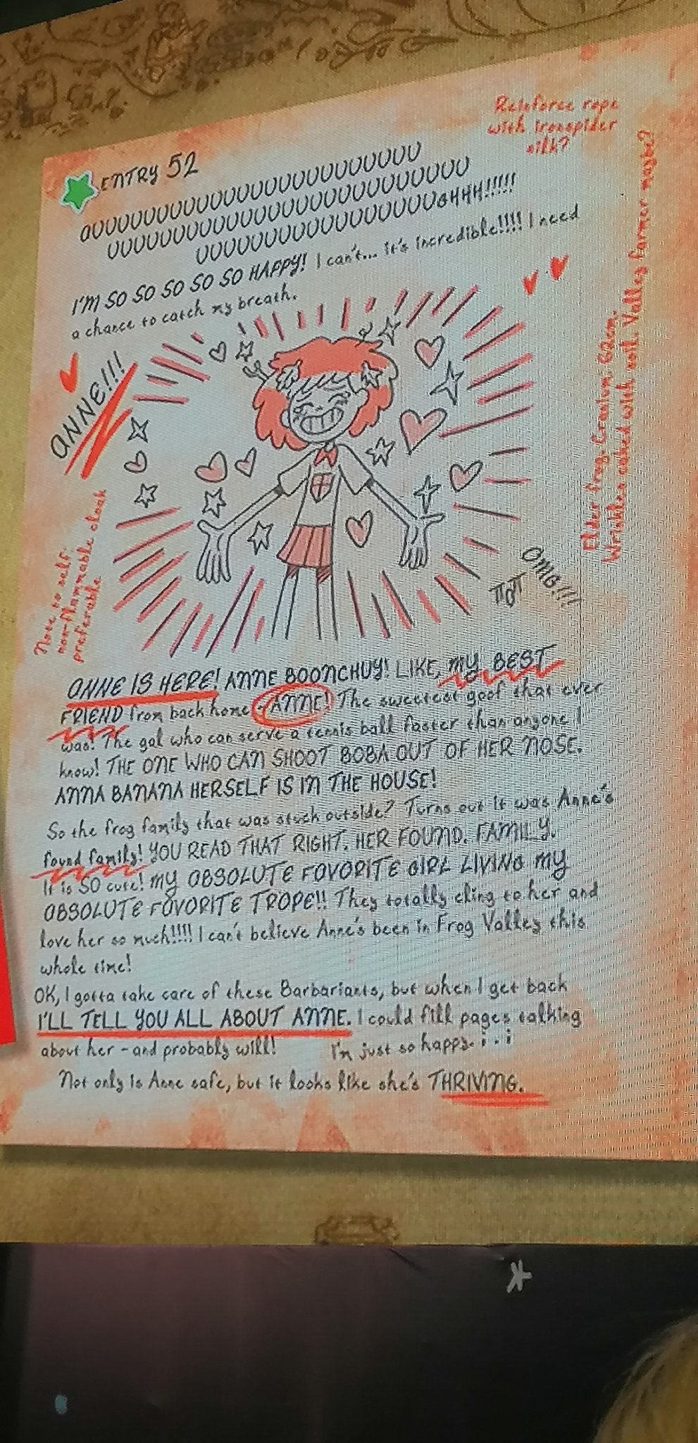 The newest page from Marcy's journal shows how much she cares about