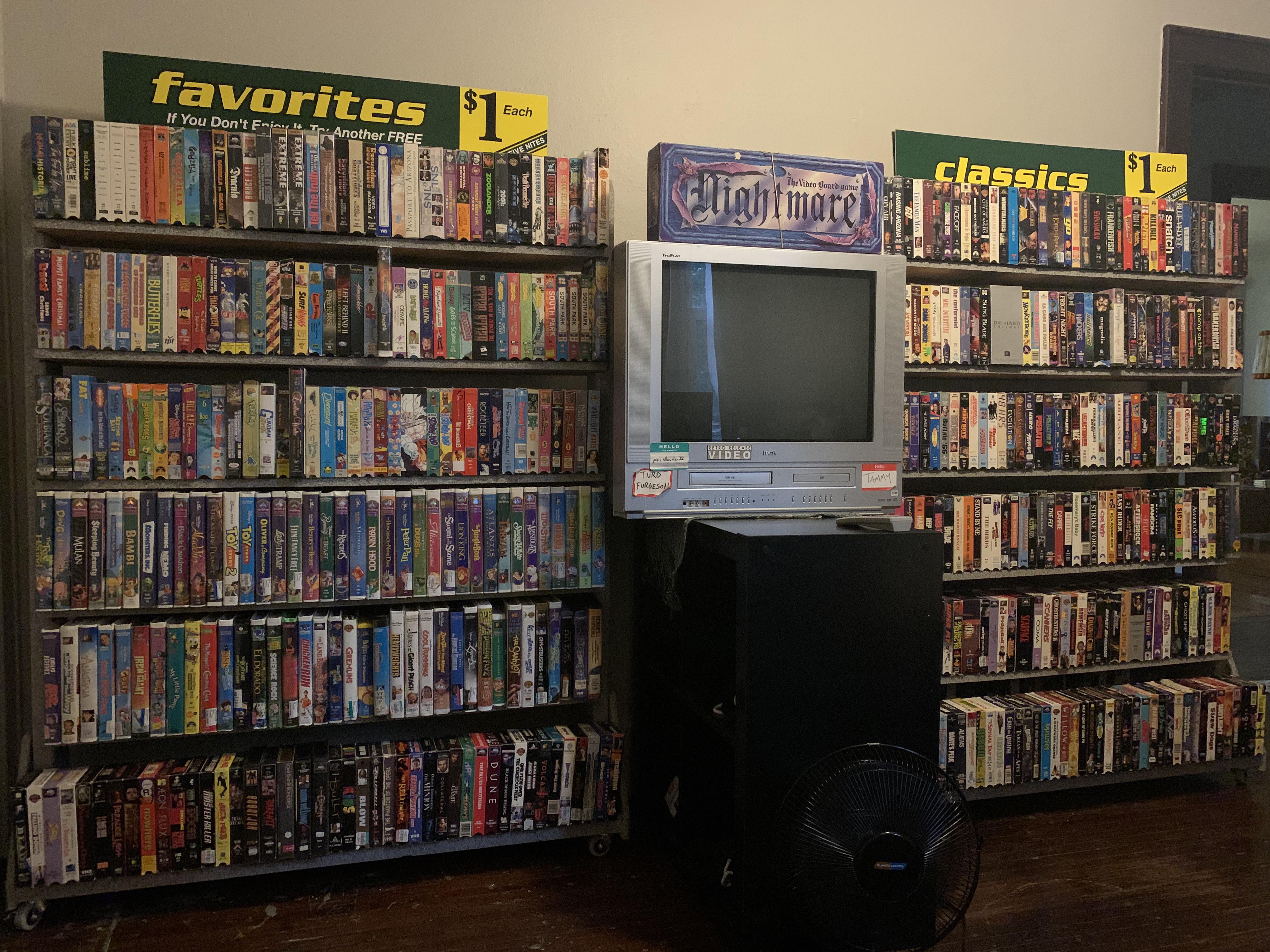 A Family Video Store went out of business and didn’t need the shelves