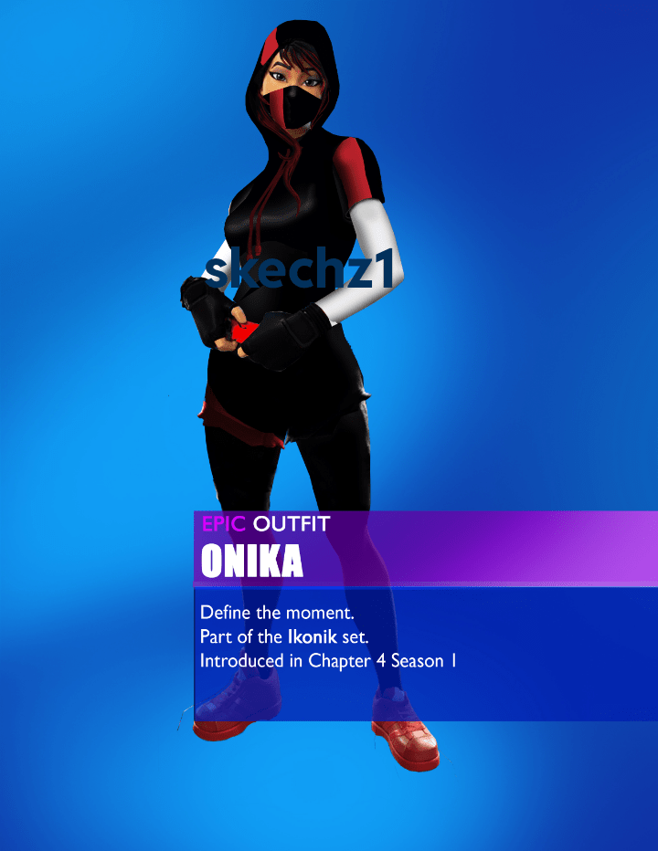 My custom skin concept art. Ikonik female version. "Onika" (which is