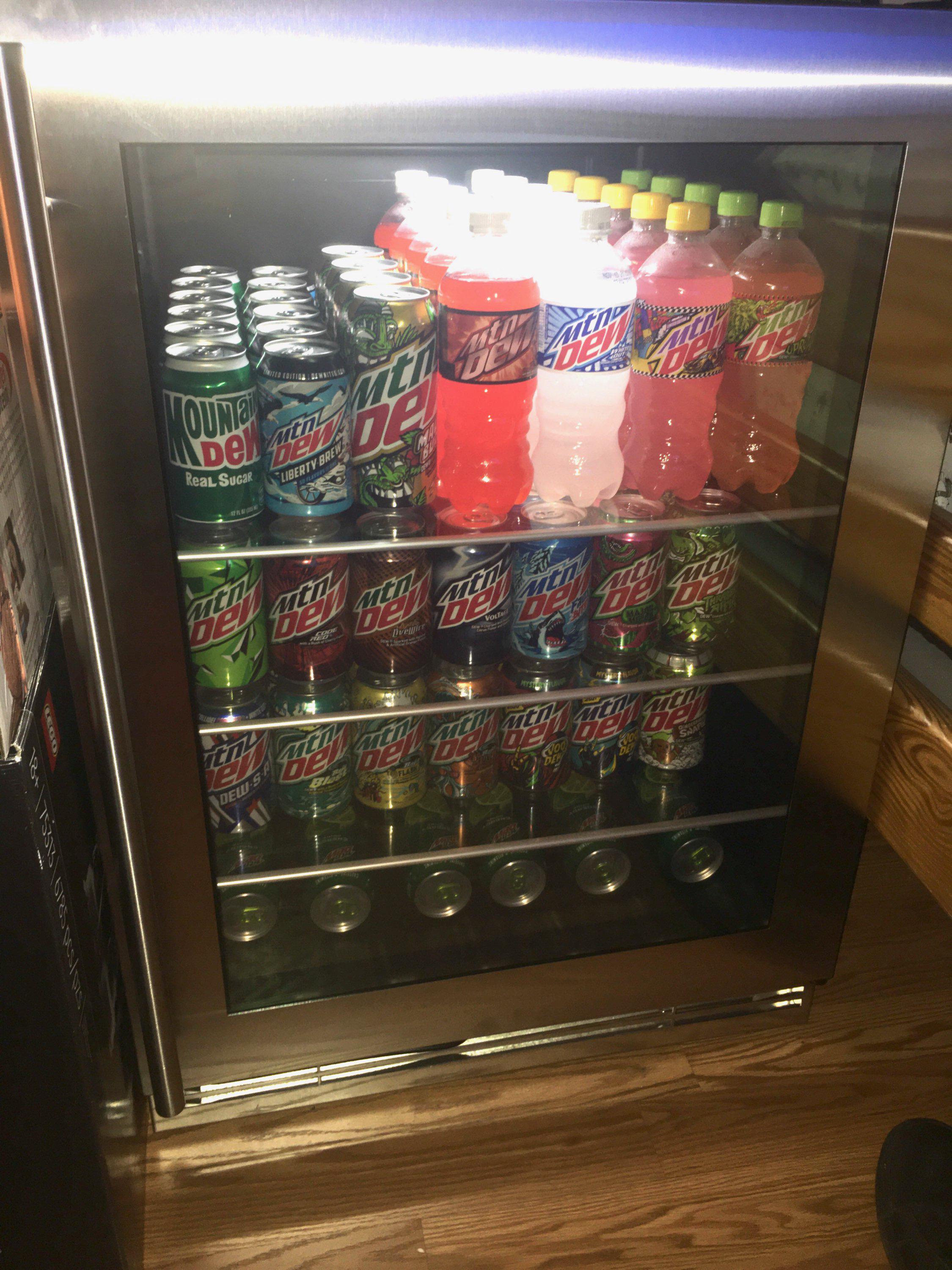 End of 2021 Dew Fridge setup! ) r/mountaindew