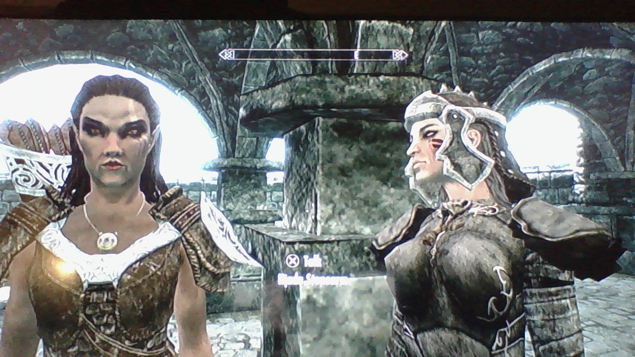 My Dragonborn Caraleth and her new wife Njada Stonearm getting ready to