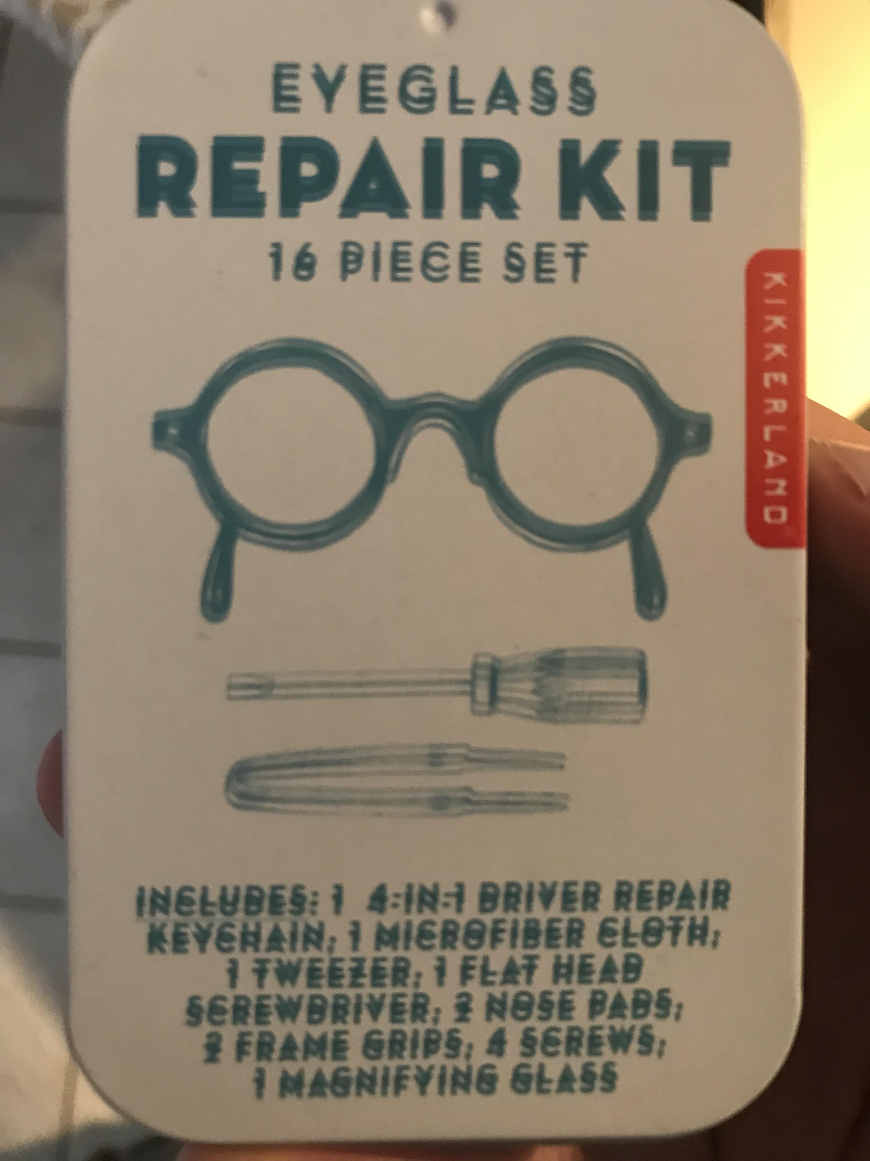 This eyeglasses repair kit looks as if your glasses aren’t working r