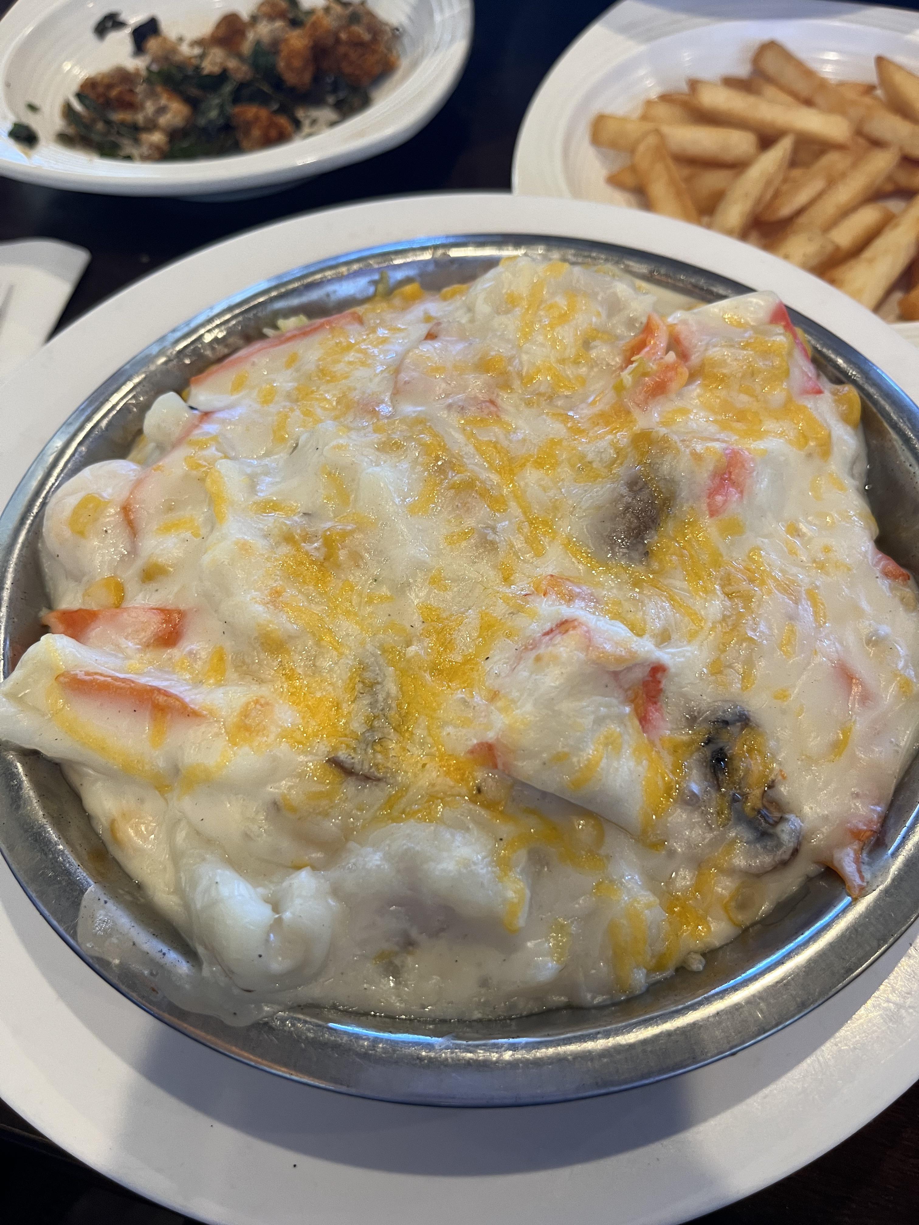 Hong Kong style baked seafood rice with white sauce. One of my favorite