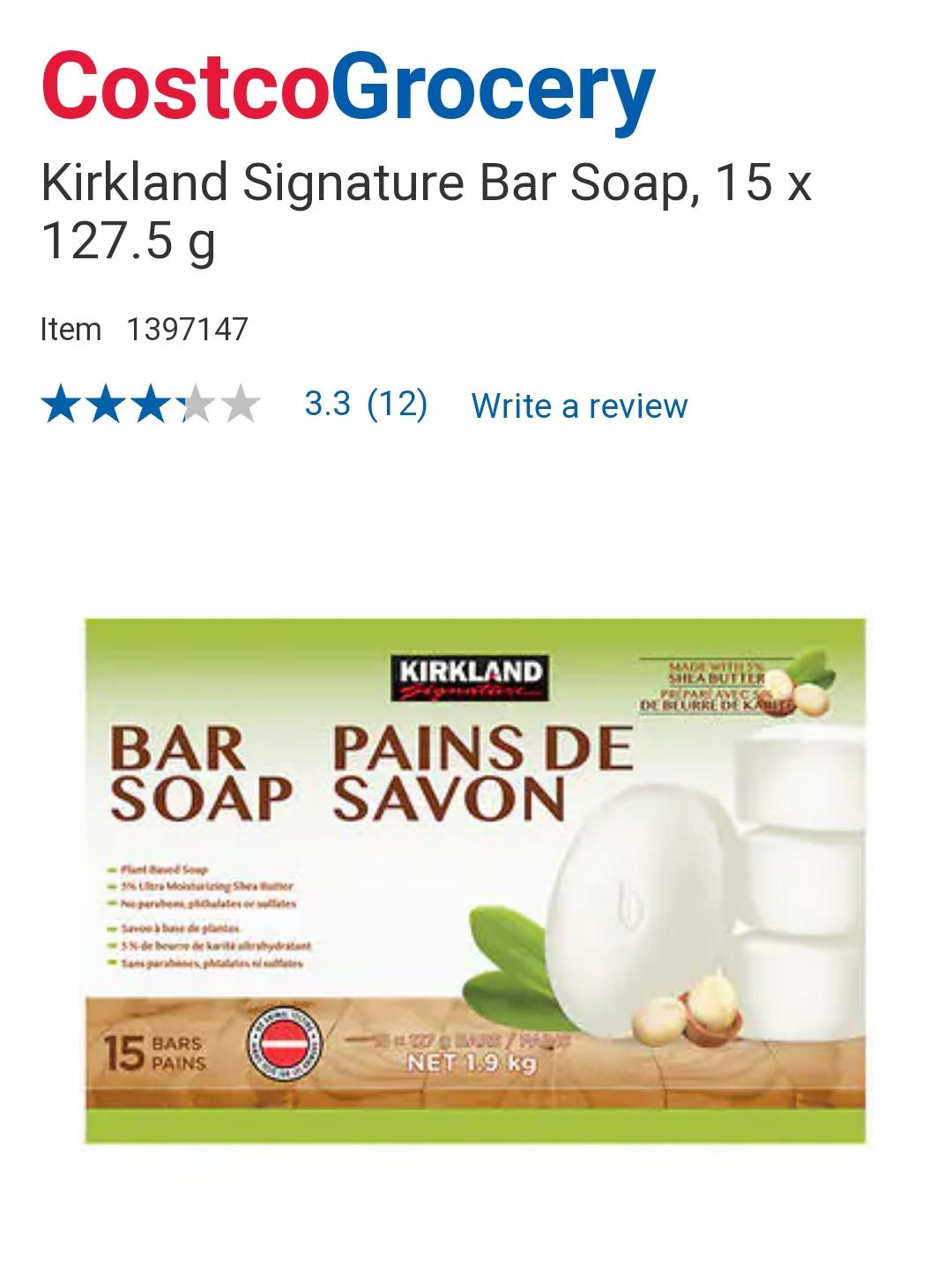 Kirkland bar soap. r/CostcoCanada