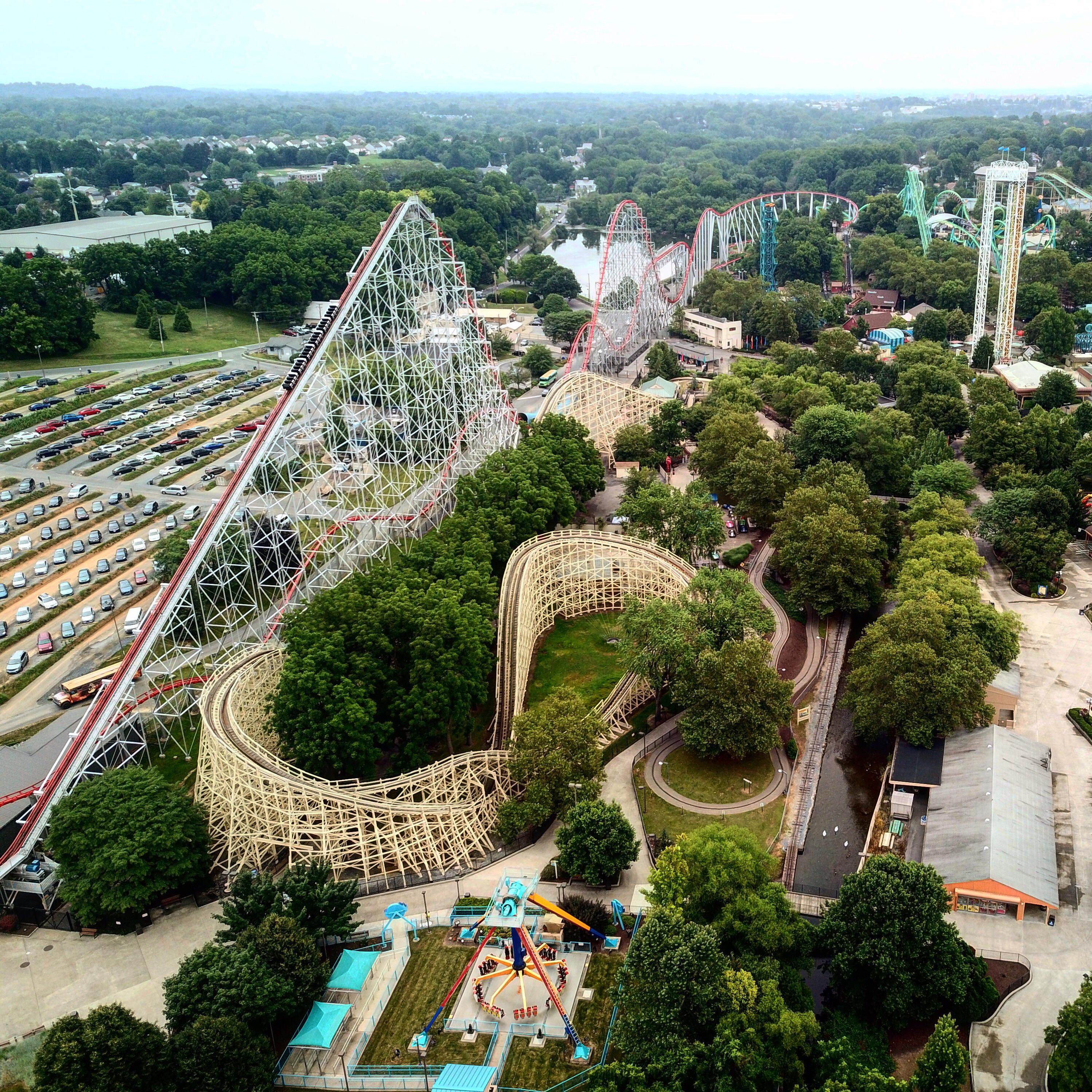 Another angle Steel Force and Thunderhawk Dorney Park Allentown