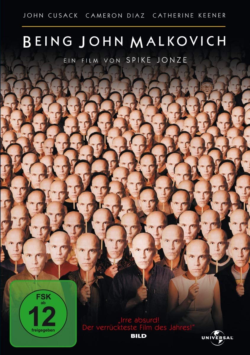In the "Being John Malkovich" (1999) poster, there is a real John