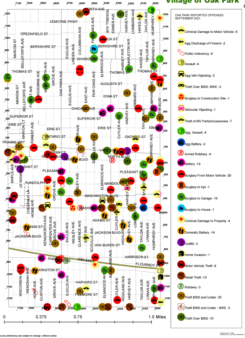 Crime map September r/oak_park
