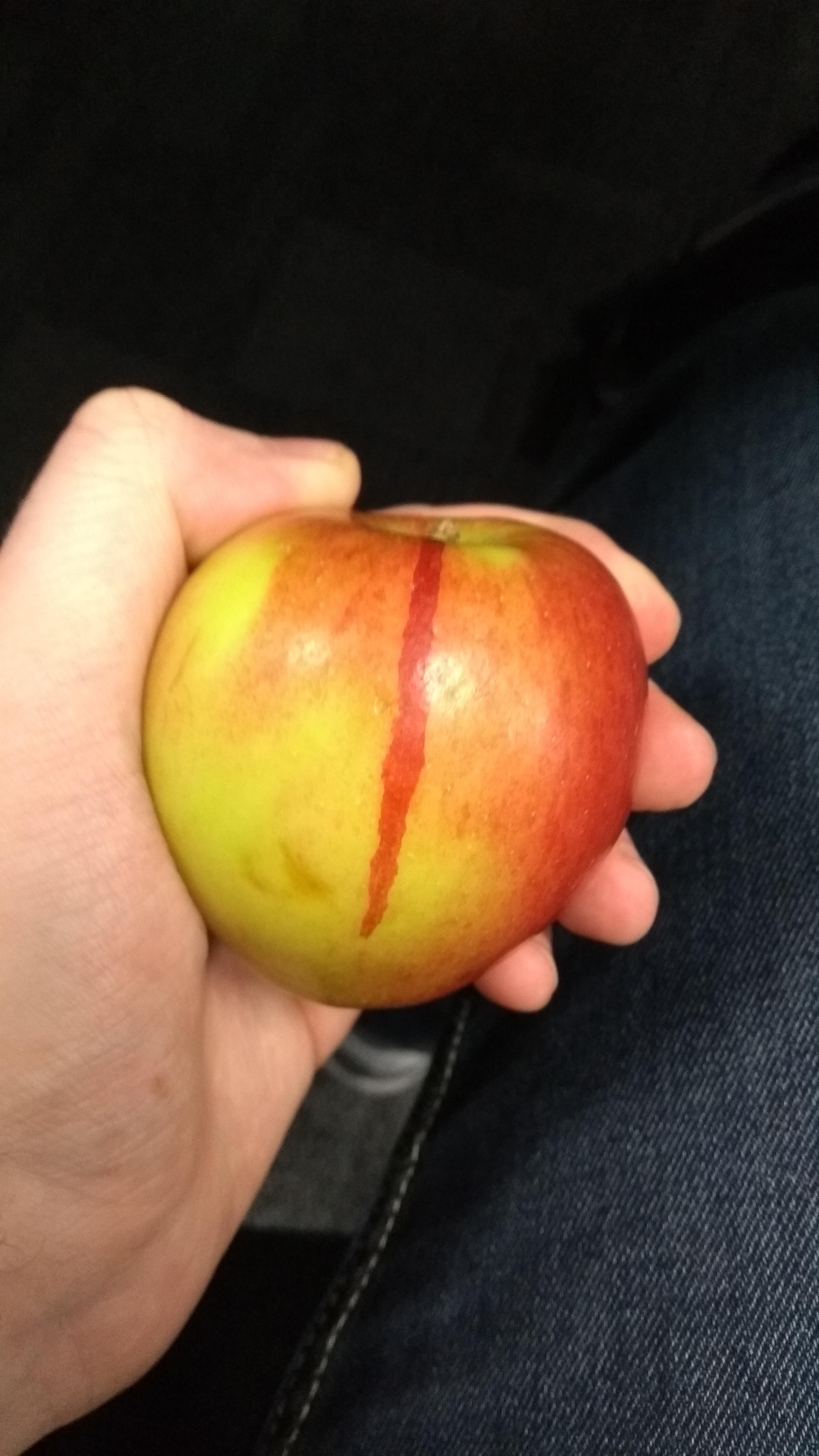 The distinct change of tone on this Apple skin r/mildlyinteresting