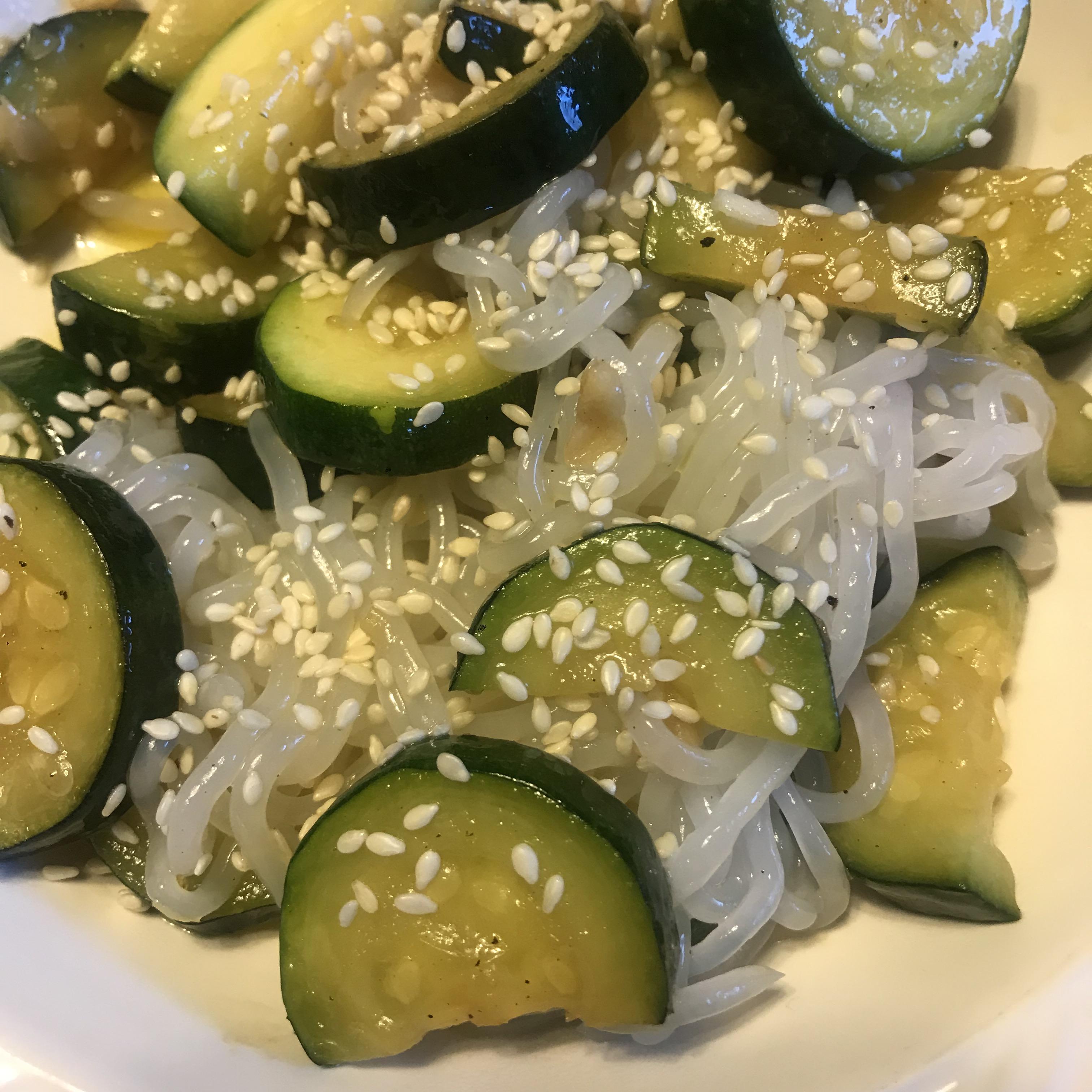 Ok let’s try out these shirataki noodles! Garlic, olive oil, and
