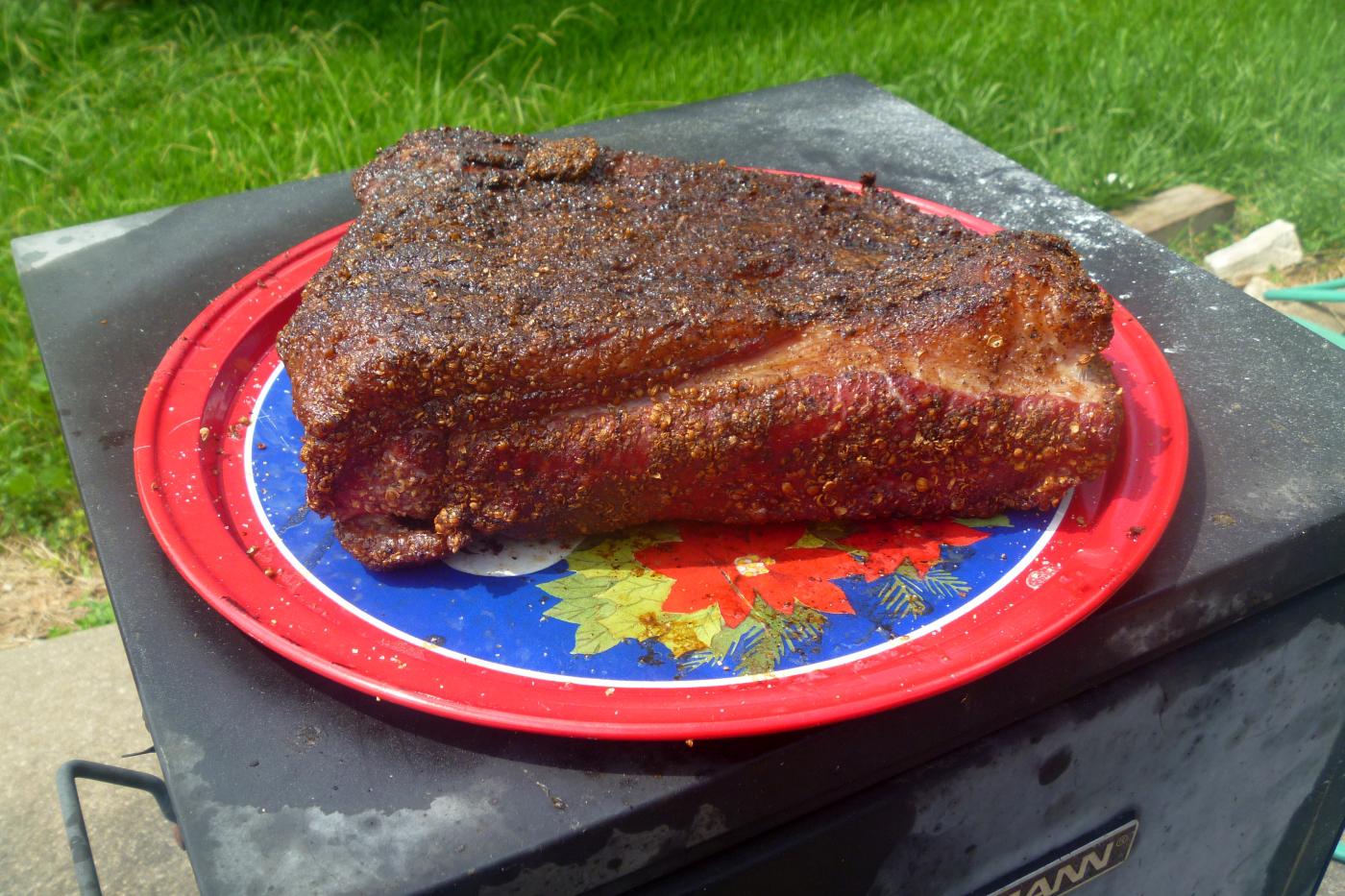 Brisket Flat Pastrami Smoke first THEN SV (more pics in comments) r