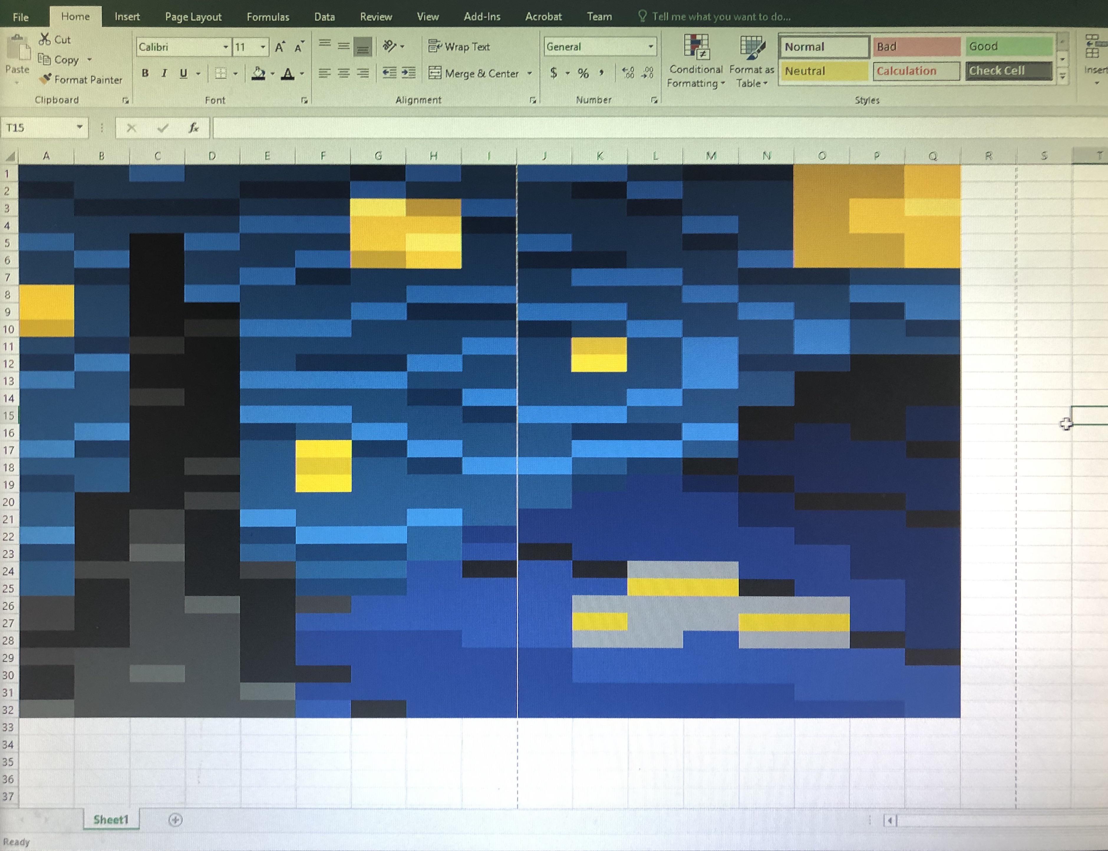 Excel Pixel Art Generator Janainataba