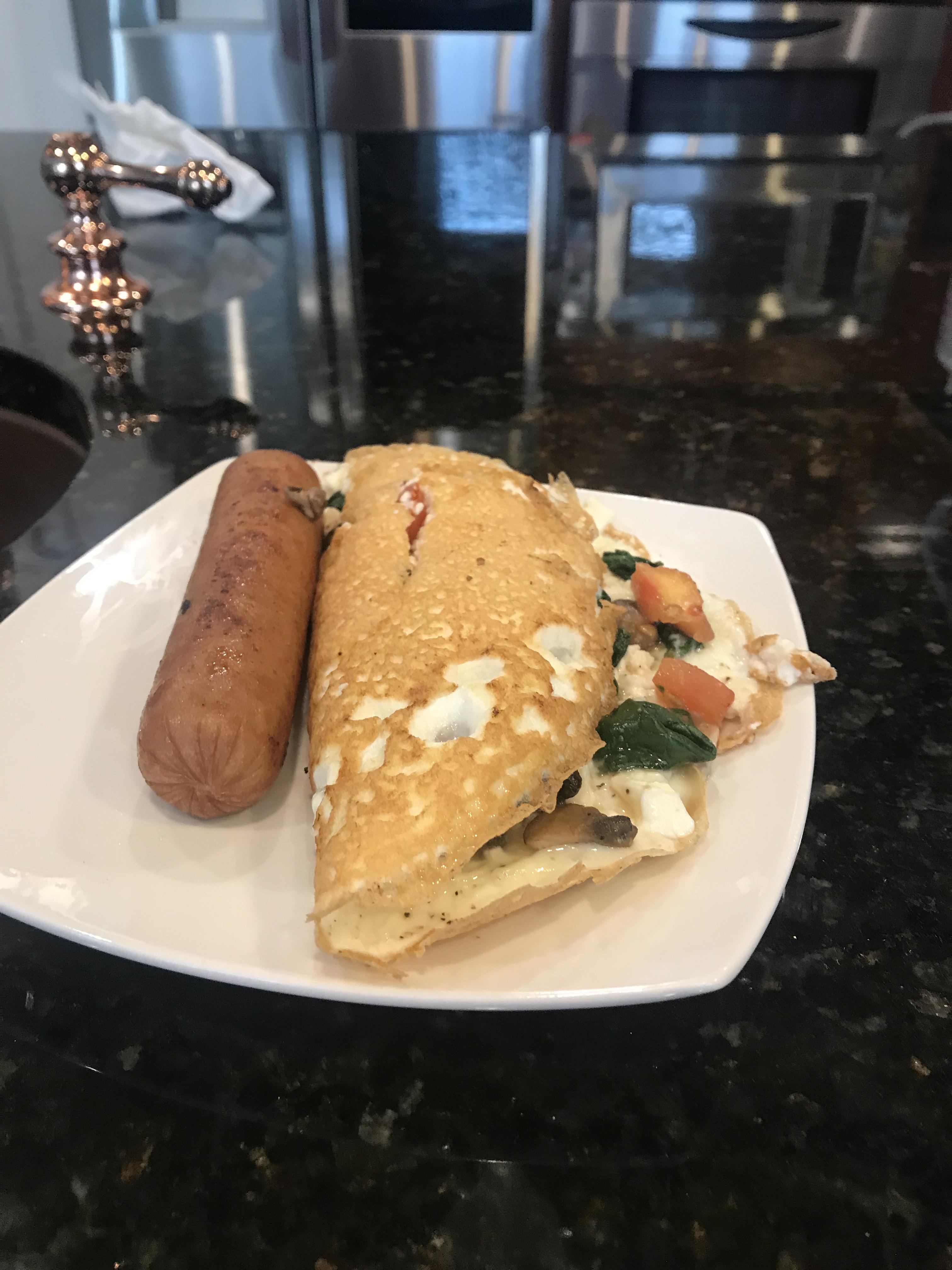 Sausage and omelette for 276 calories r/1200isplenty