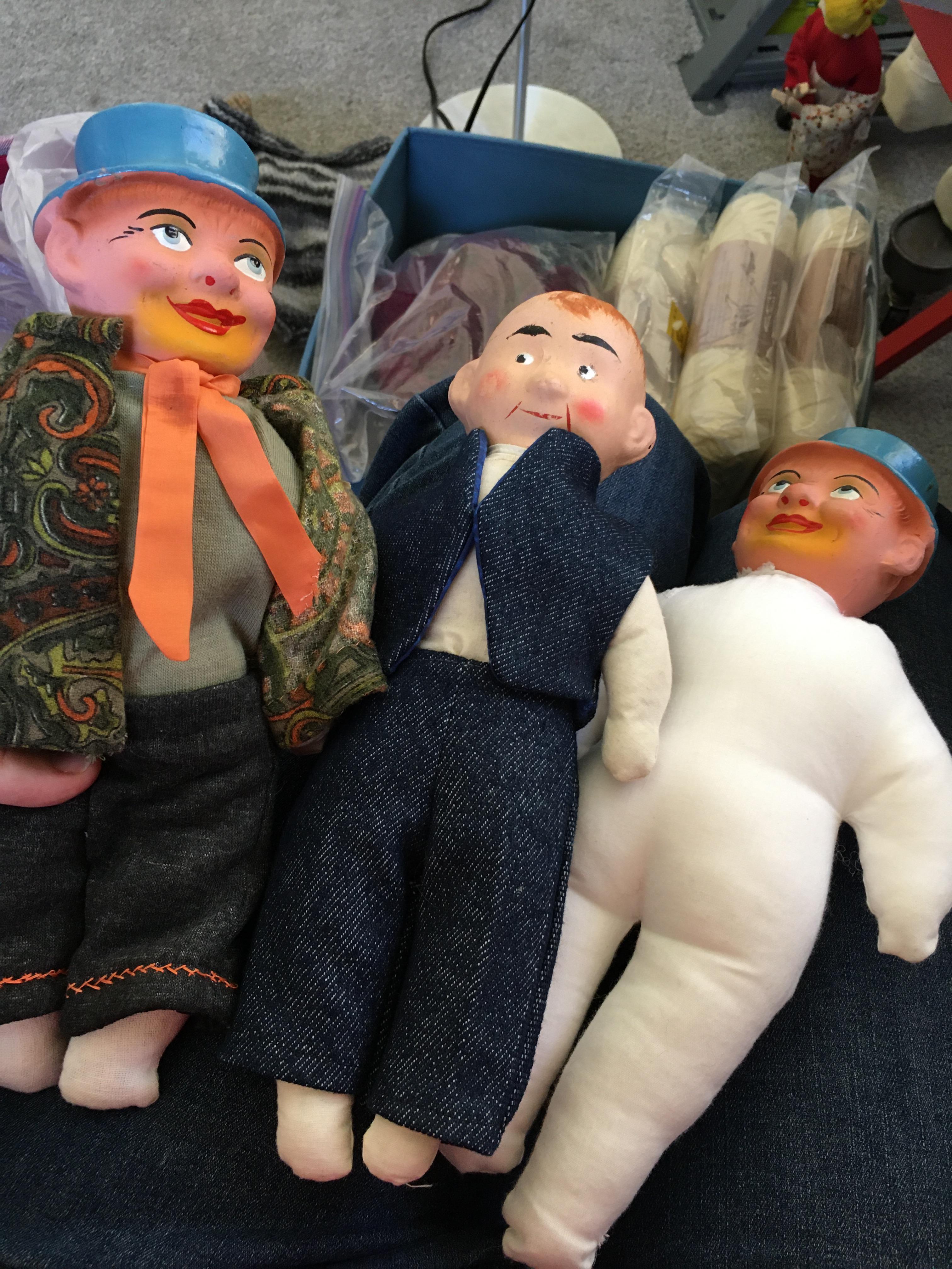 Can anyone identify these vintage plaster dolls? One is marked Germany
