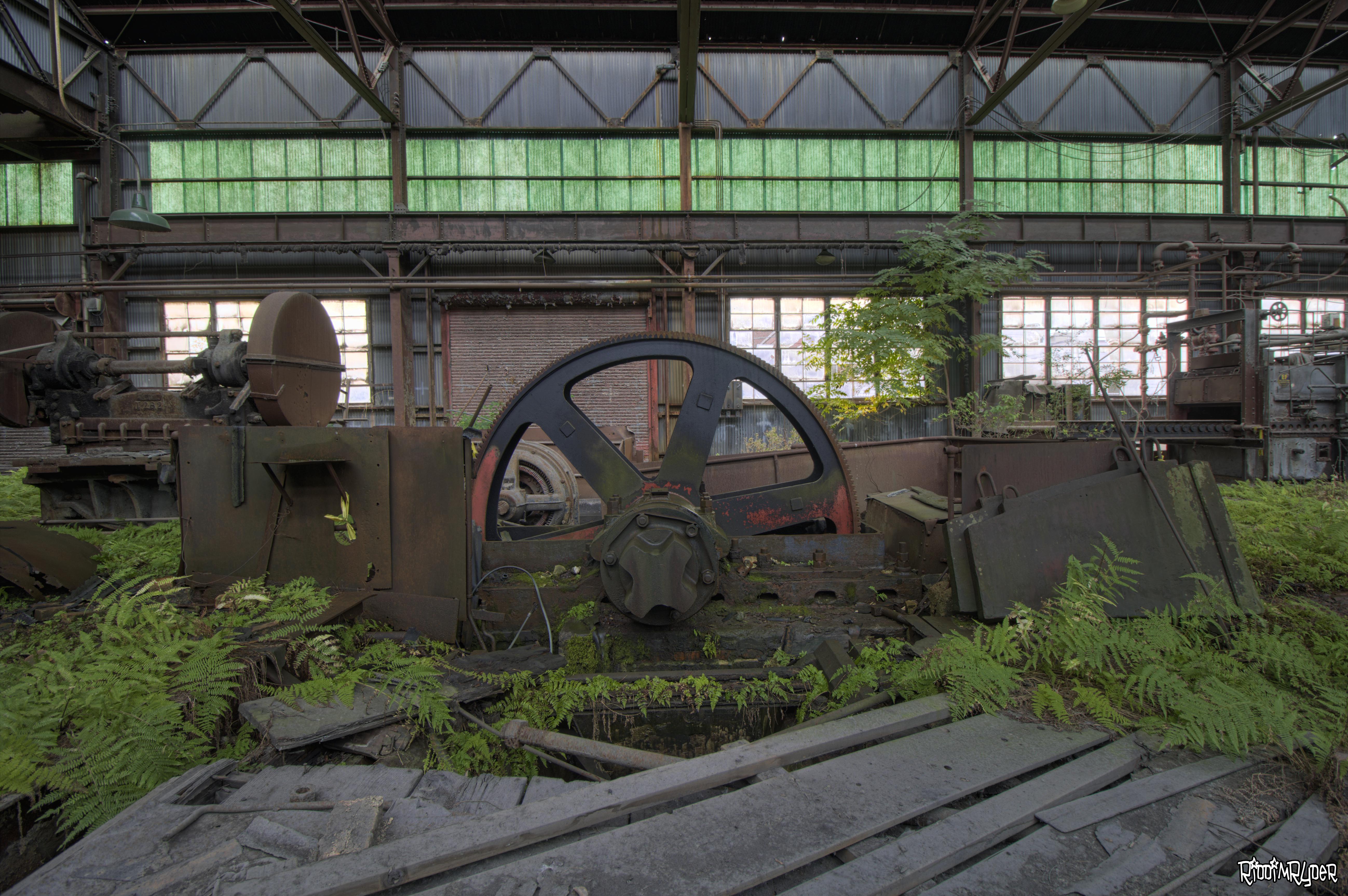 A Giant Flywheel Inside an Abandoned Steel Mill That Helped Produce