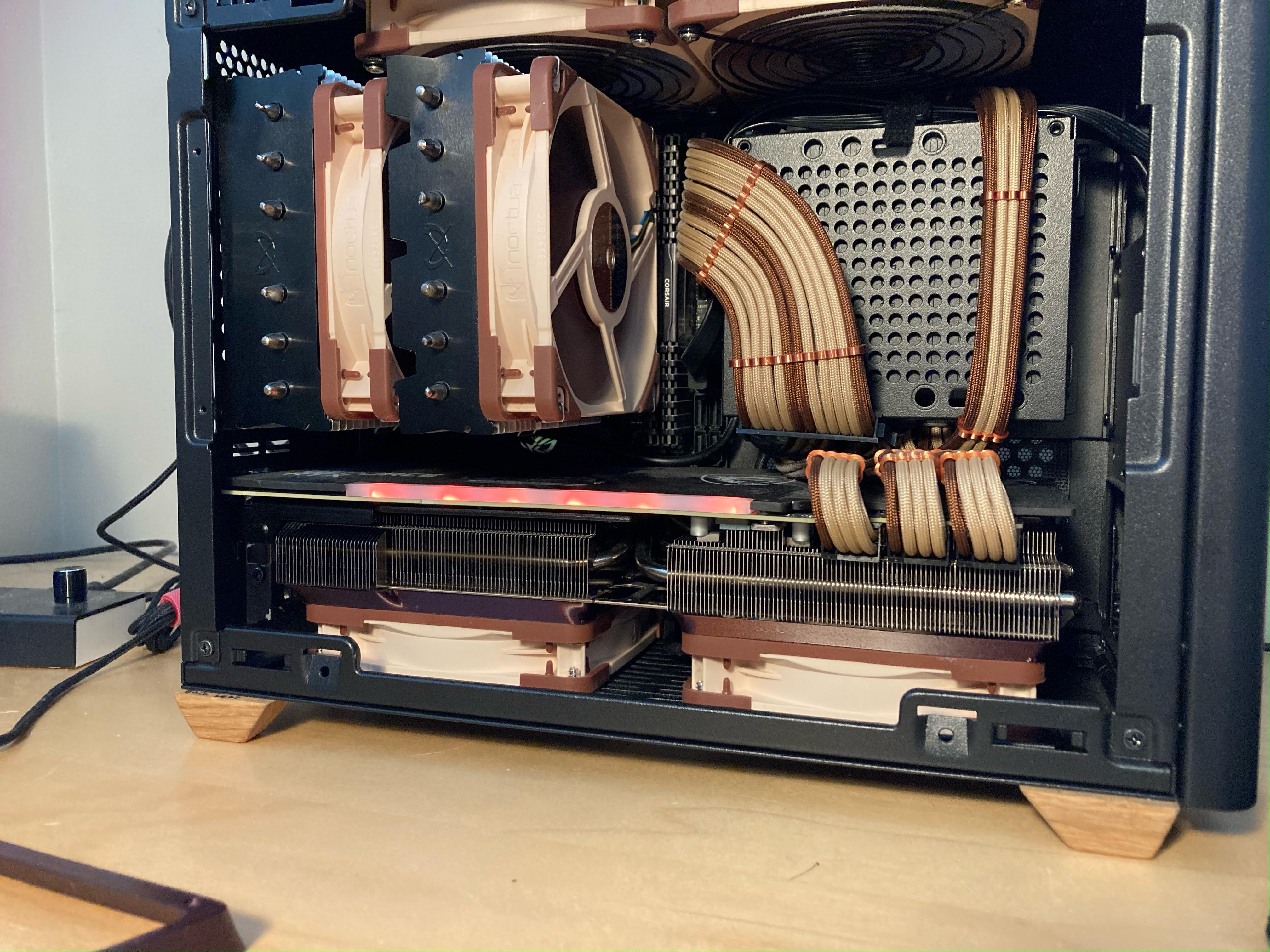 NR200P w/ a deshrouded MSI 3080 and 3d printed fan ducts r/sffpc