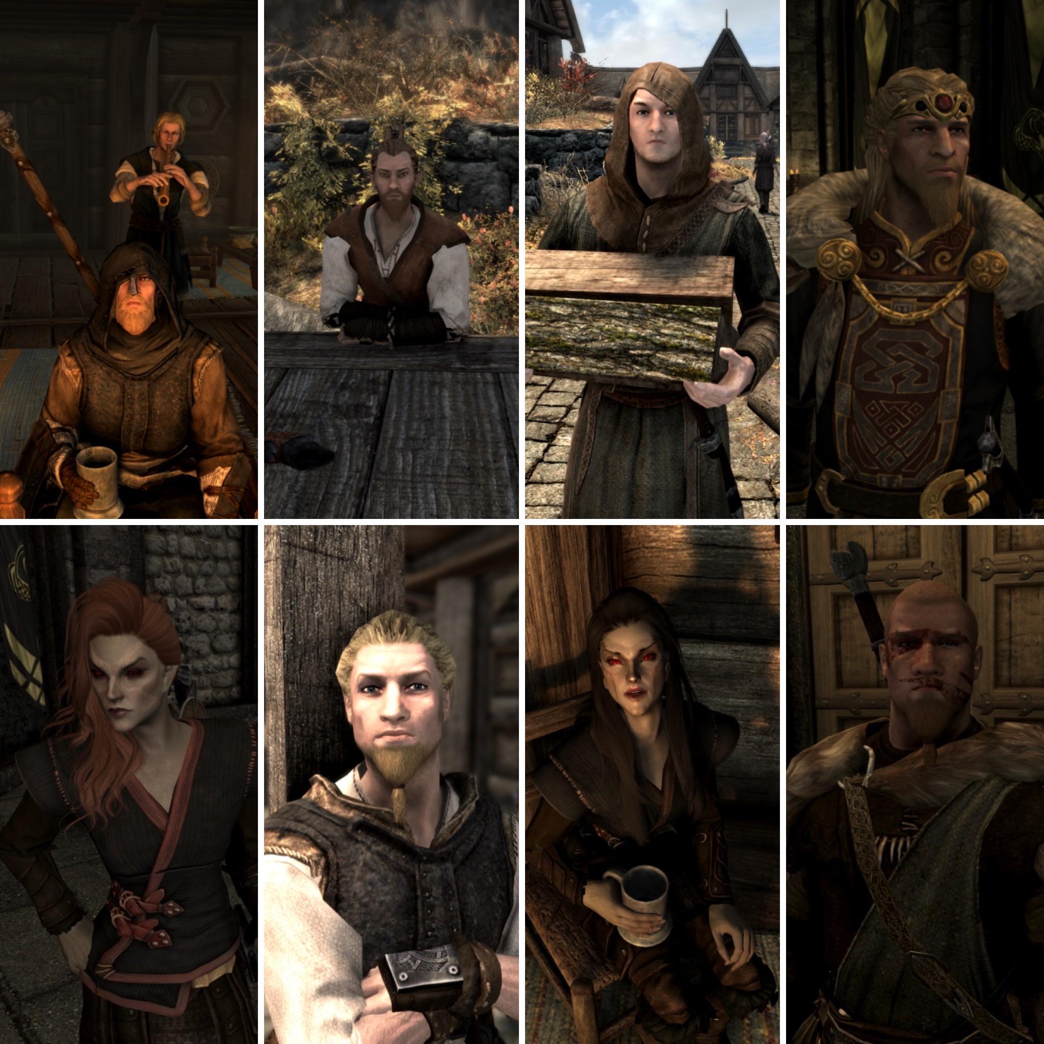 Whiterun NPC showcase 2 with Sforzinda’s Variations recolours and
