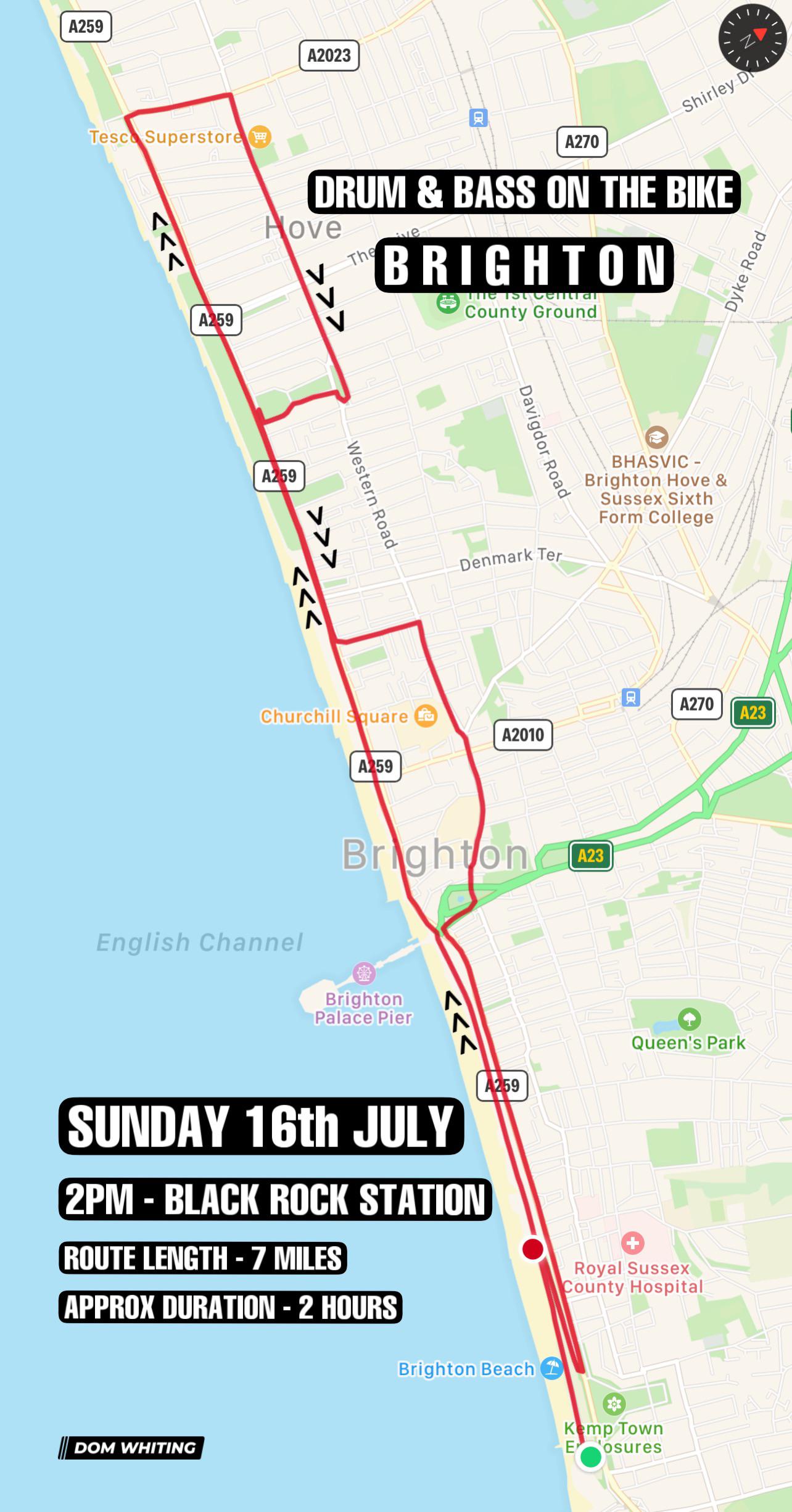 Drum & Bass On The Bike Brighton Sunday 16th July from 2pm starting