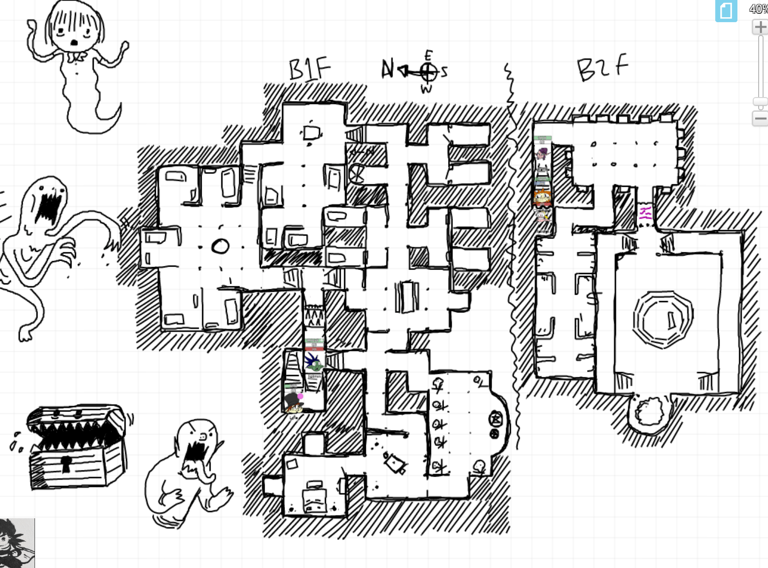 Death House basement map from current roll20 campaign (feat. doodles