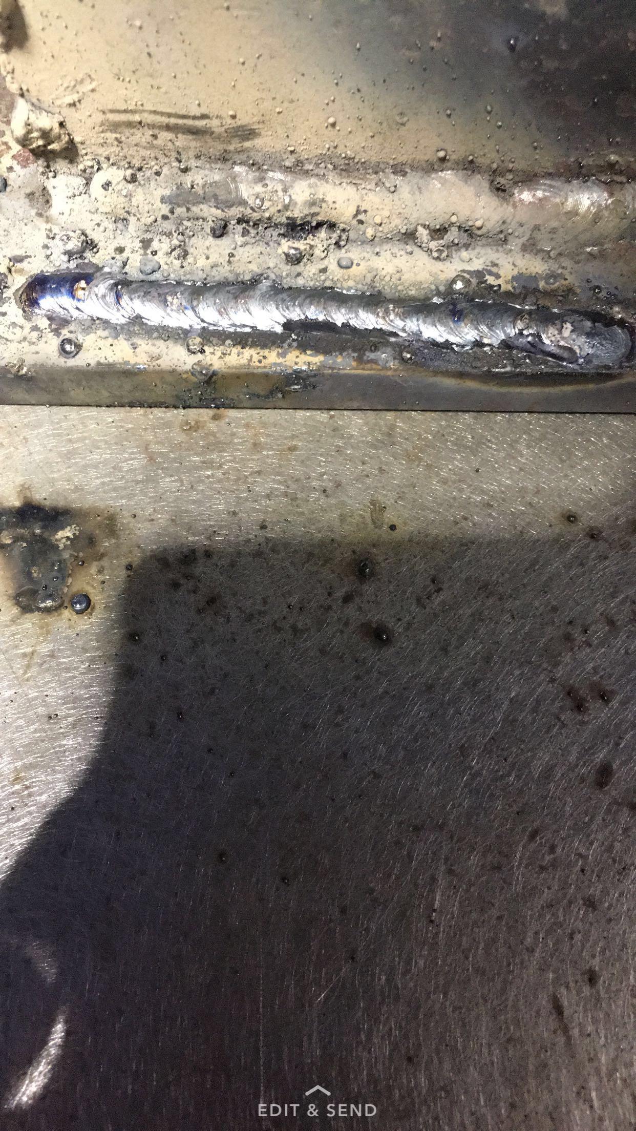 First weld I did in welding class, we are arc welding with 6011 rods