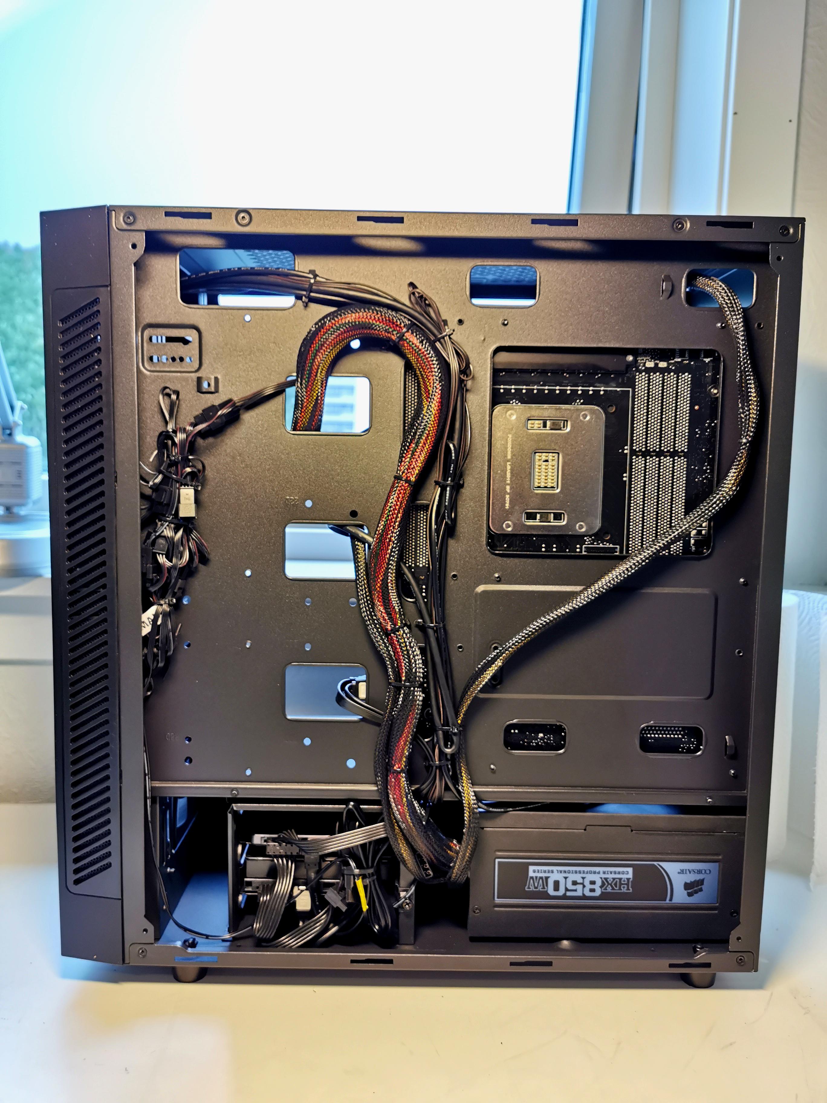 No room to store excess cables in the psu shroud, so I guess we got to