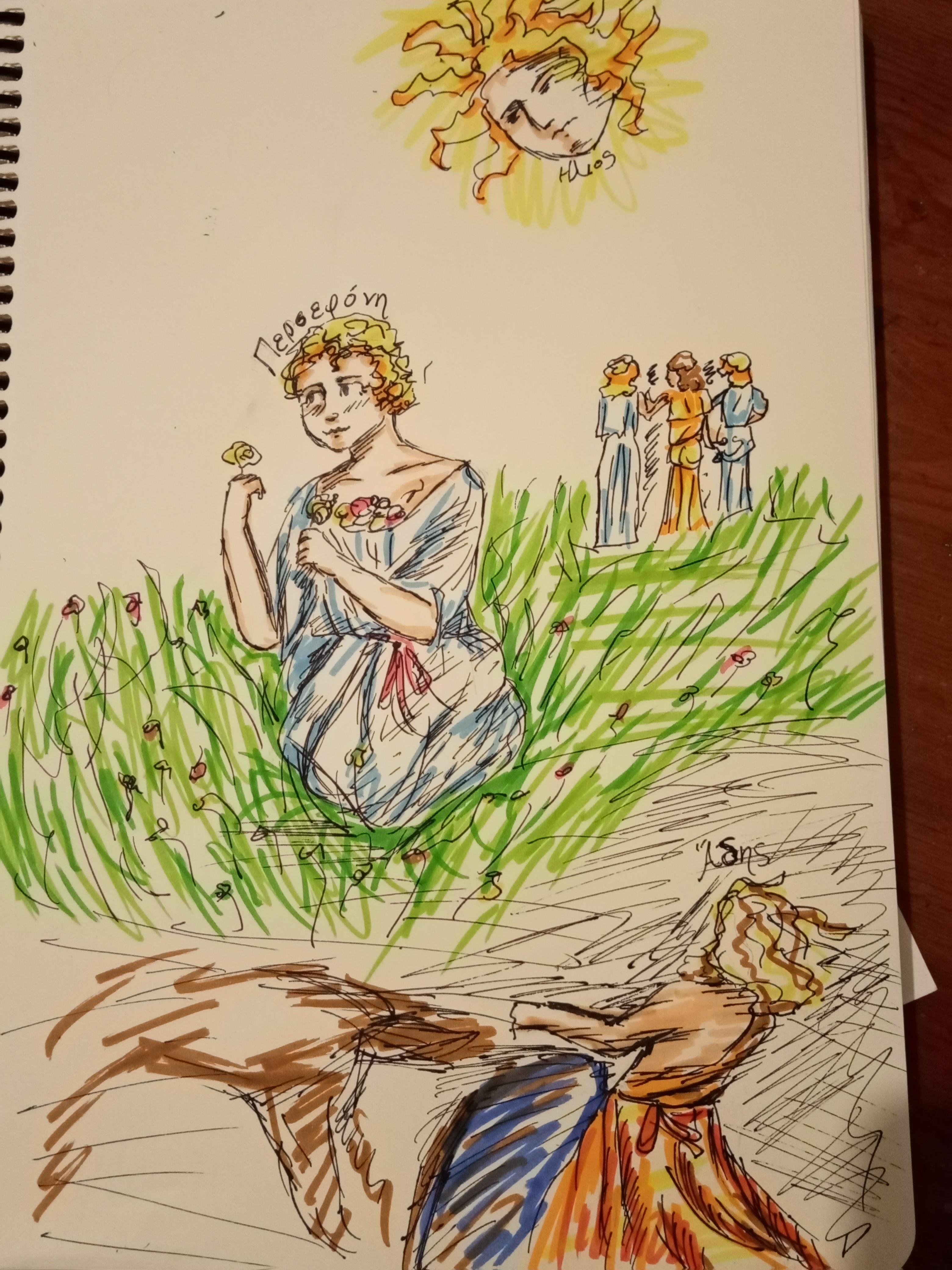 Persephone picking flowers r/mythology