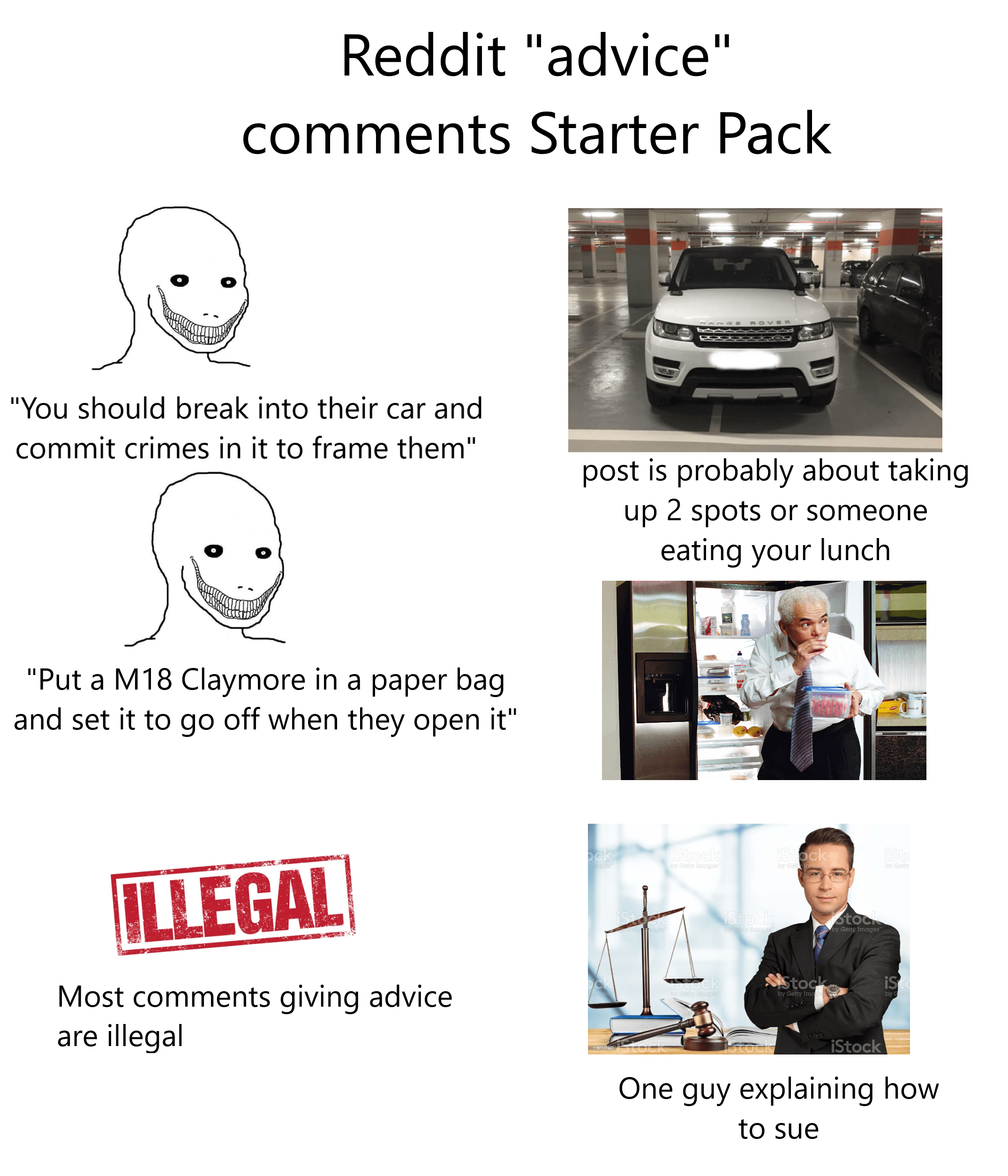 Reddit "advice" comments Starter Pack r/starterpacks