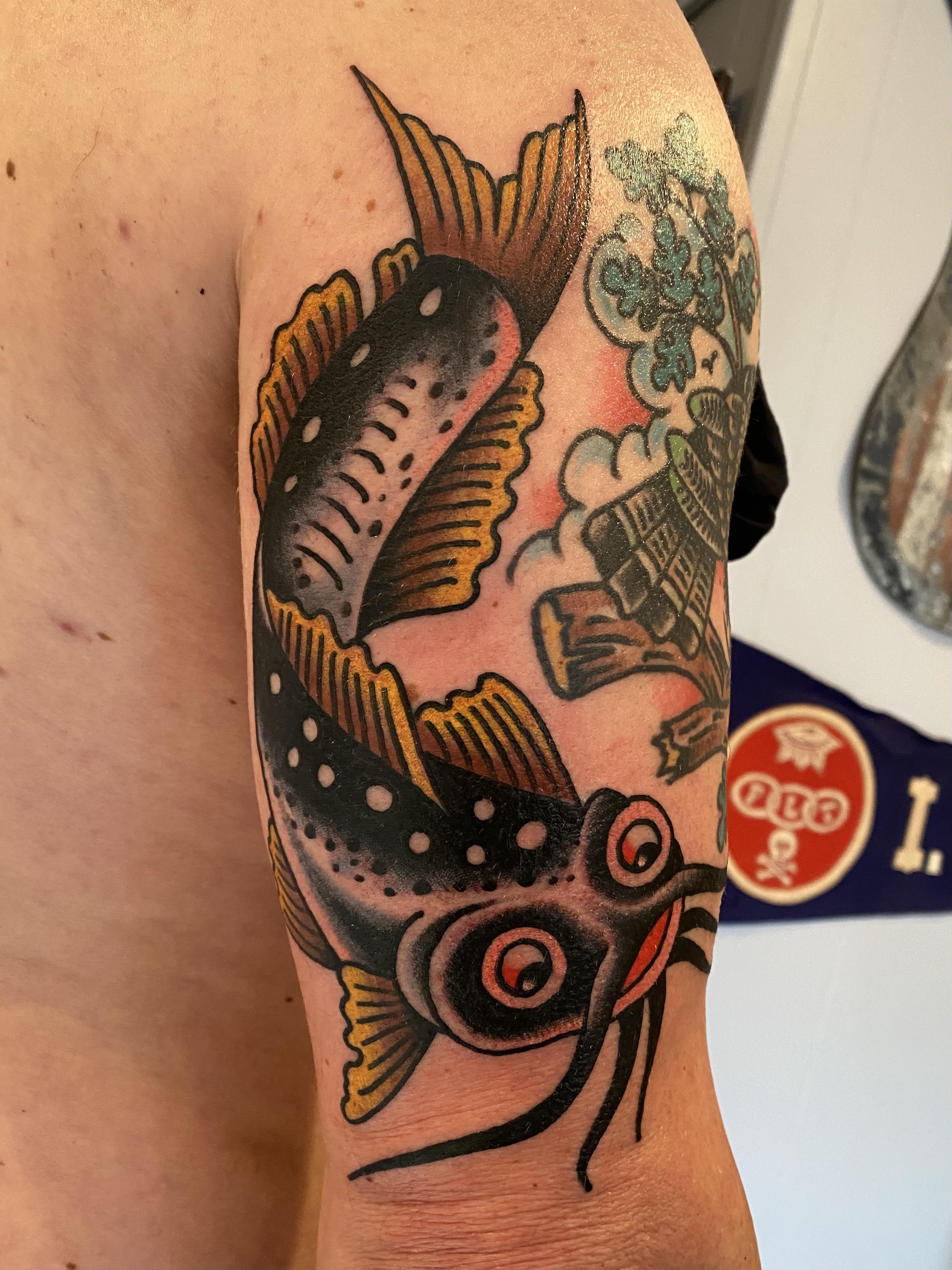 Fresh Catfish by Dan Santoro, American House, Hawley PA r/tattoos