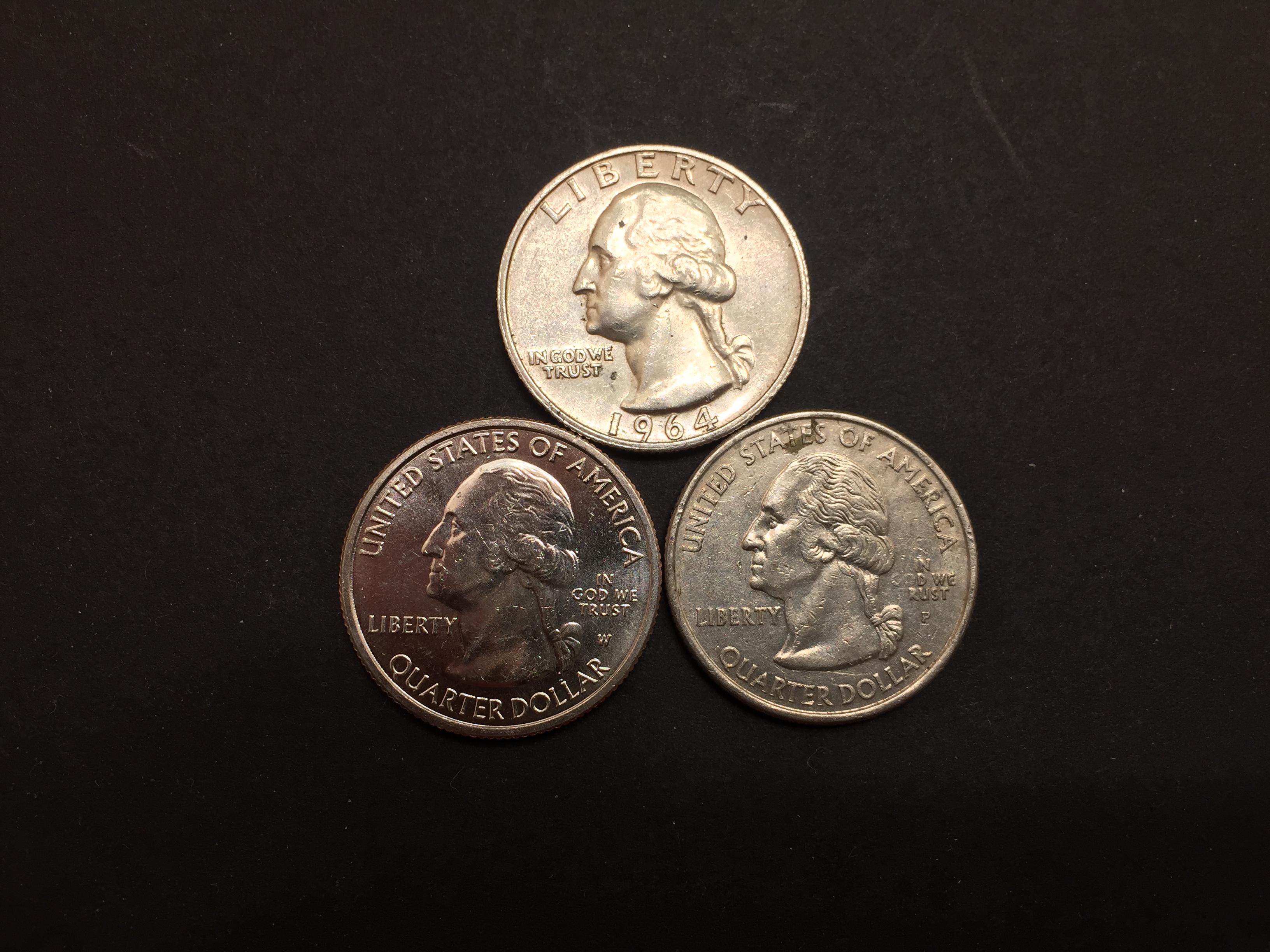2 boxes of quarters today. Lowell "W" (2nd), 1964P Silver and IGWR