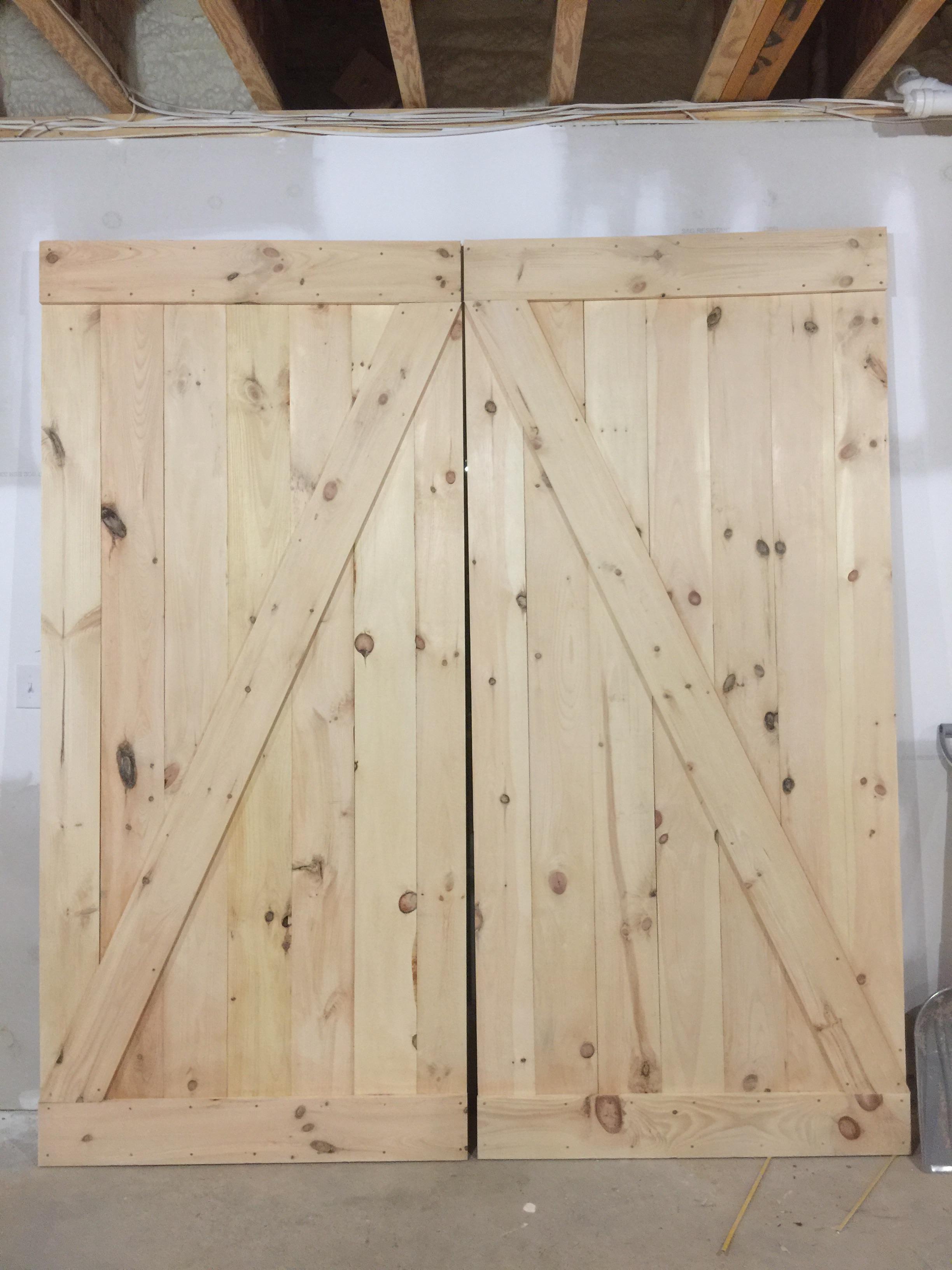 Built a set of barn doors out of some shiplap we had left over. I have