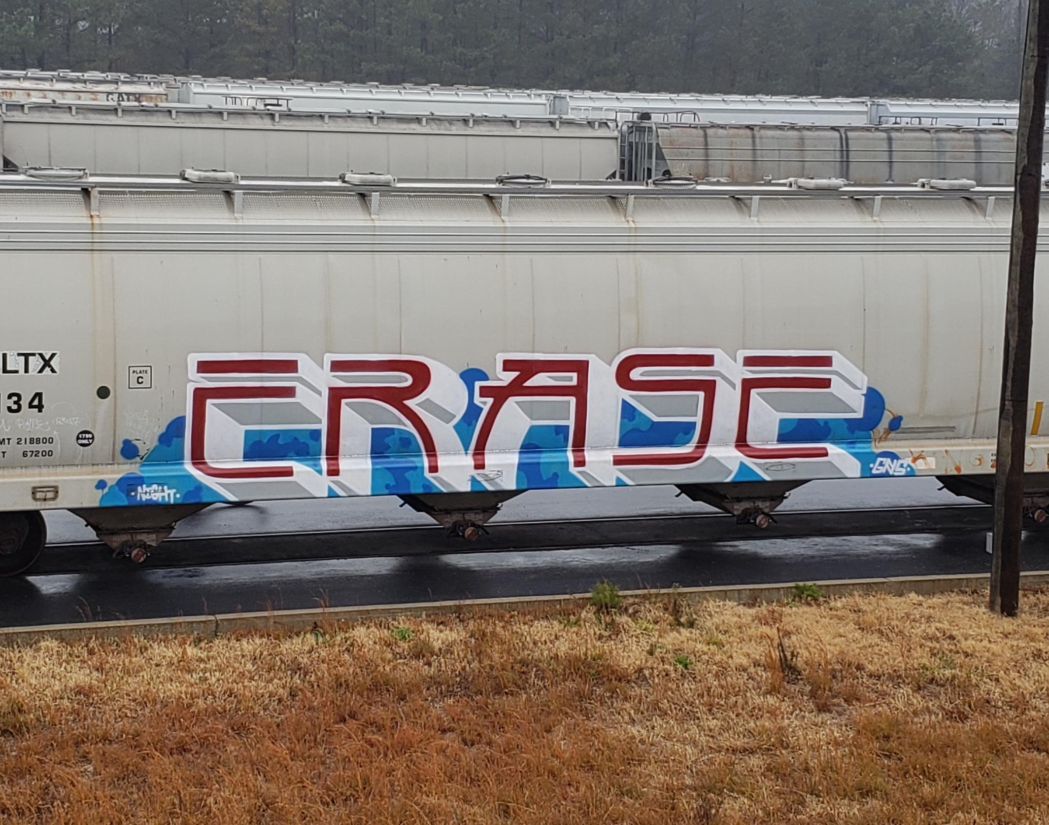 The crisp look of this graffiti on a train I saw today. r