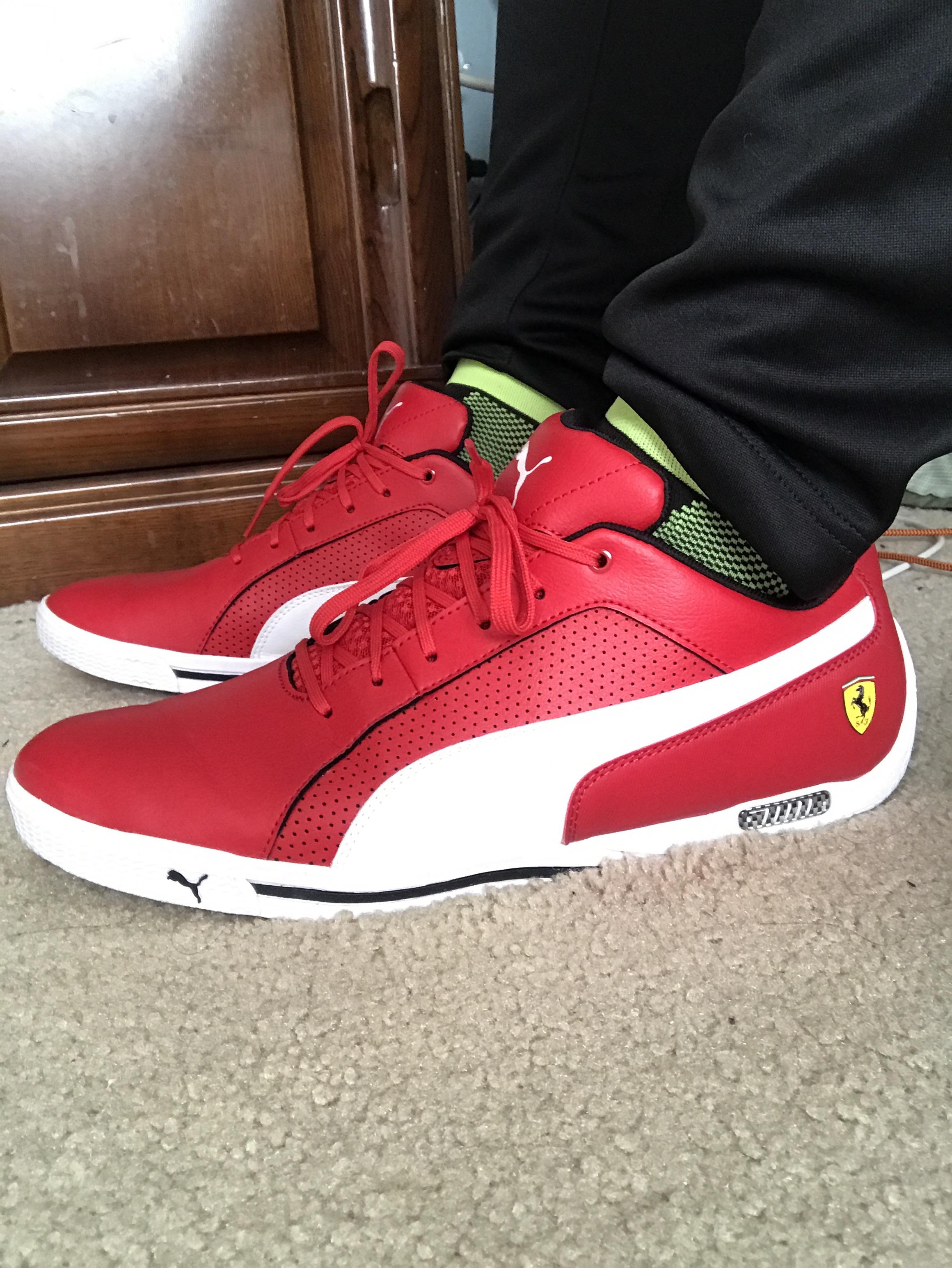 My new Puma x Ferrari sneakers. The Puma x Ferrari product line is underrated IMO and super good