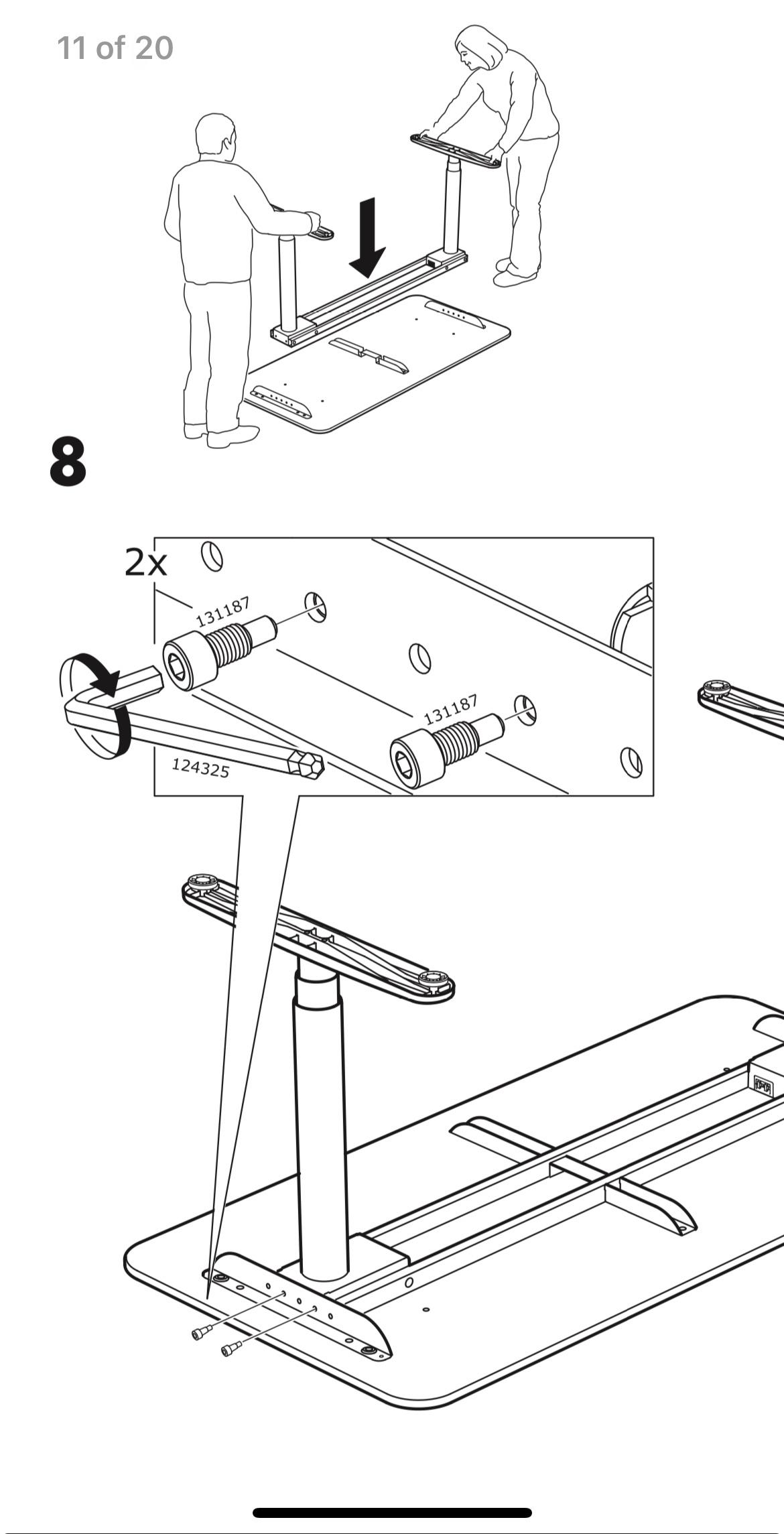Bekant screw replacement 131187 r/IKEA