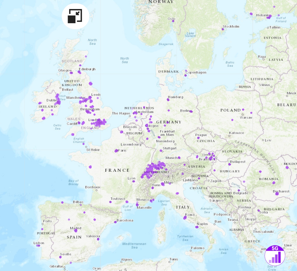 Sprint Coverage Map Europe Europe 5G coverage Spring 2020 MapPorn