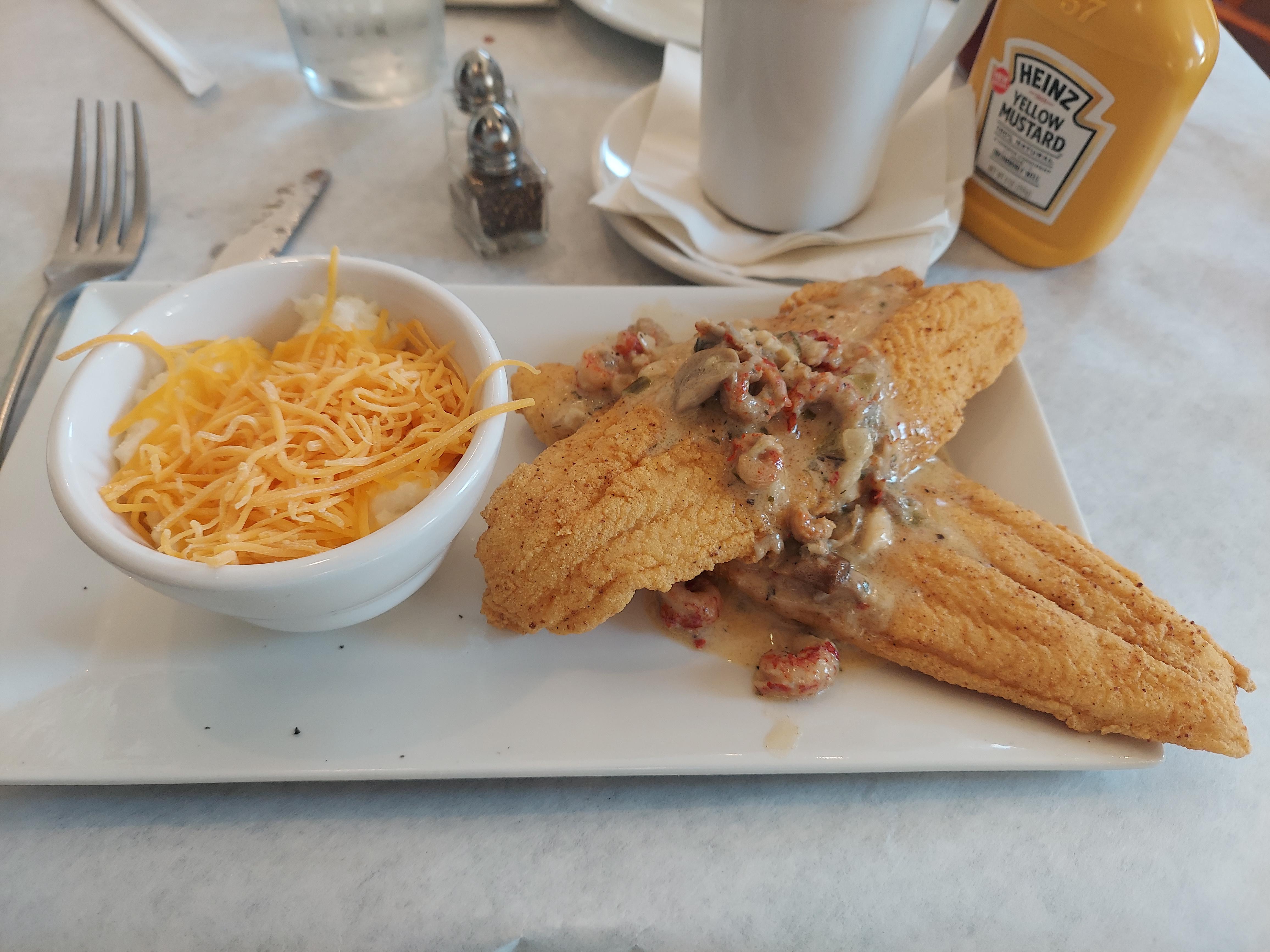 Catfish and Cheese Grits. Breakfast of Champions r/FoodPorn
