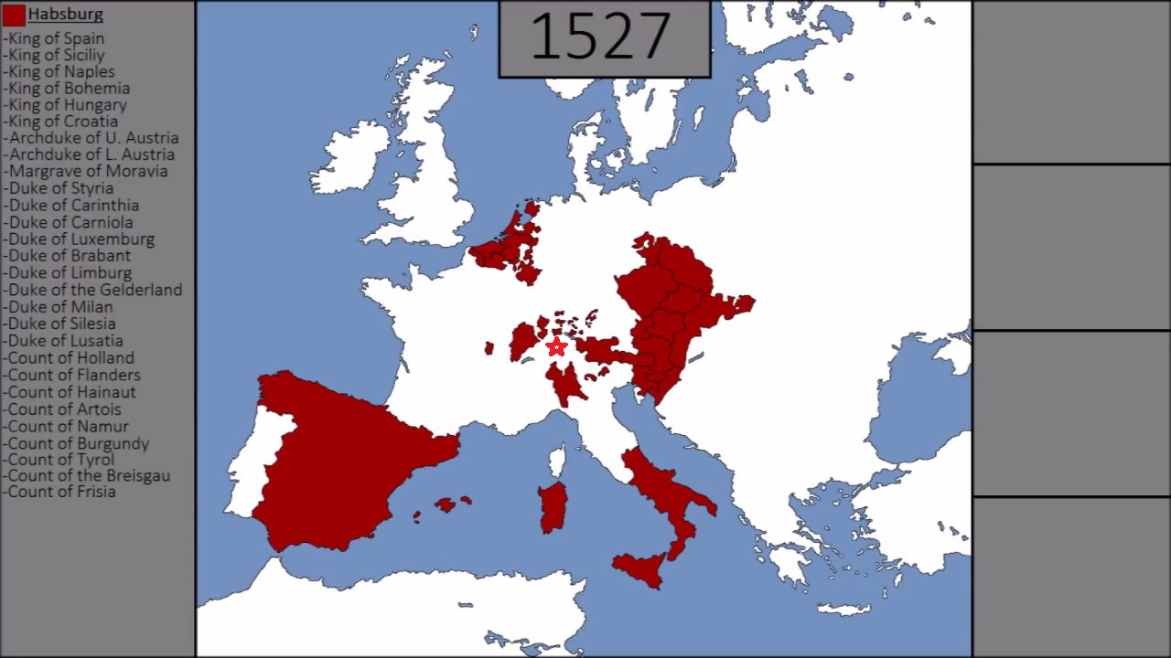 Location of the Habsburg and Habsburg territories in 1527 r/MapPorn