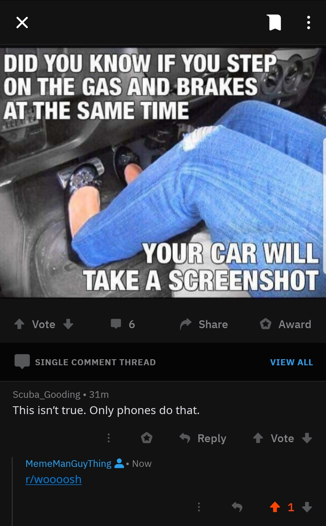 Obviously you take a screenshot r/woooosh