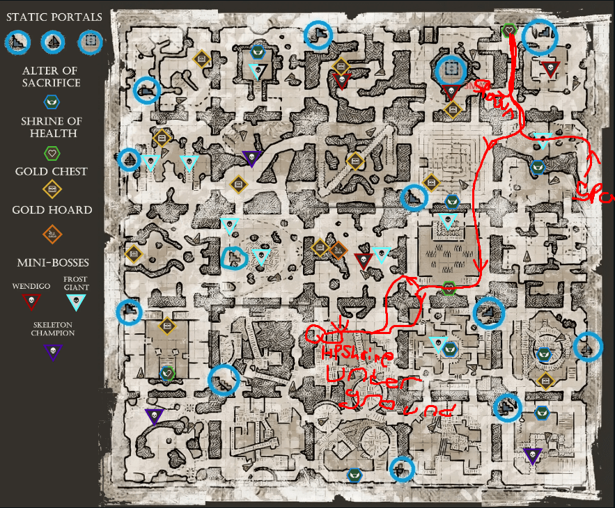 Health shrine route / guide for ice caves quest where you need to hit 3