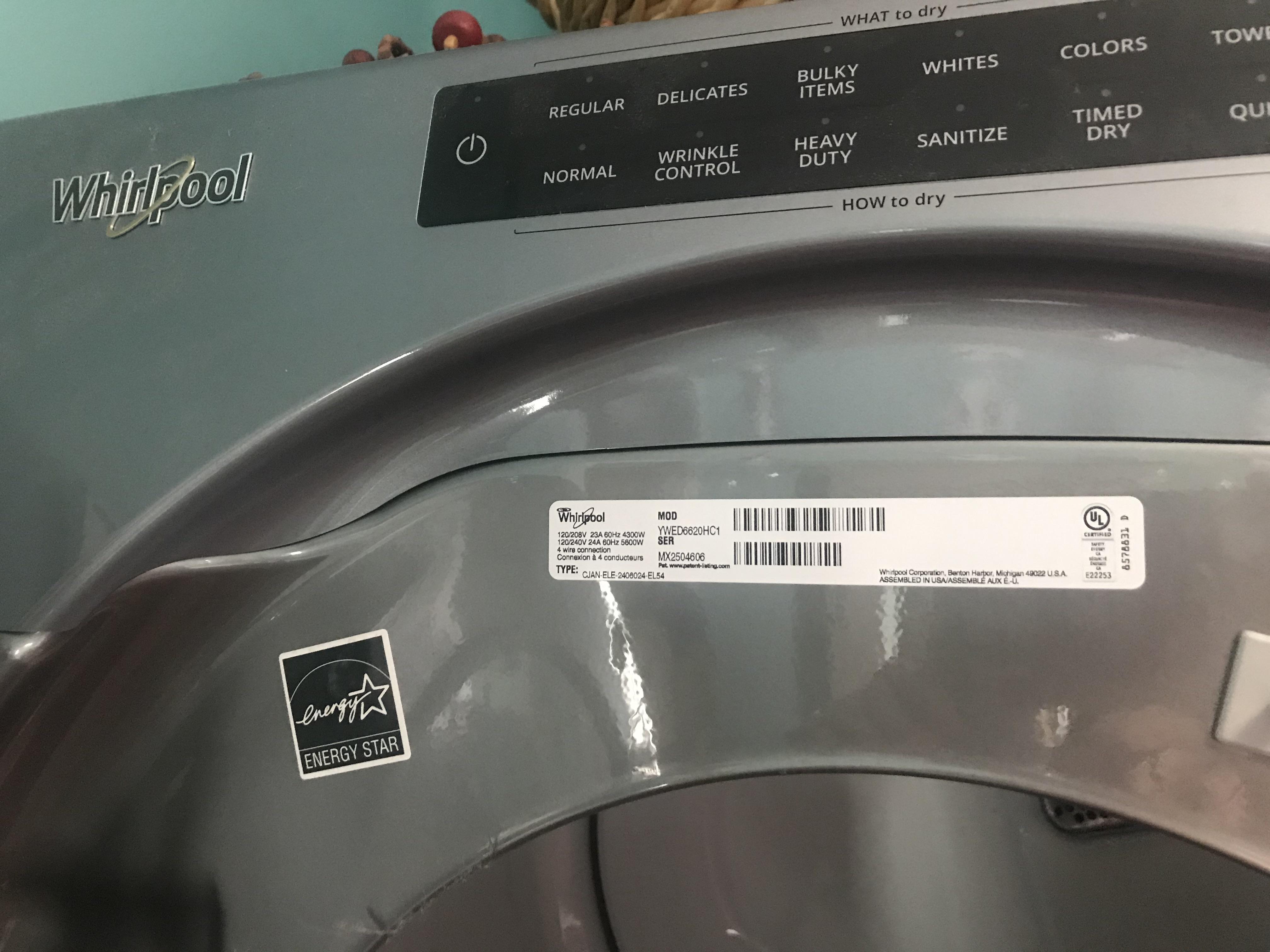 Warning Don't buy a Whirlpool dryer as below. Paid over 800. Died in