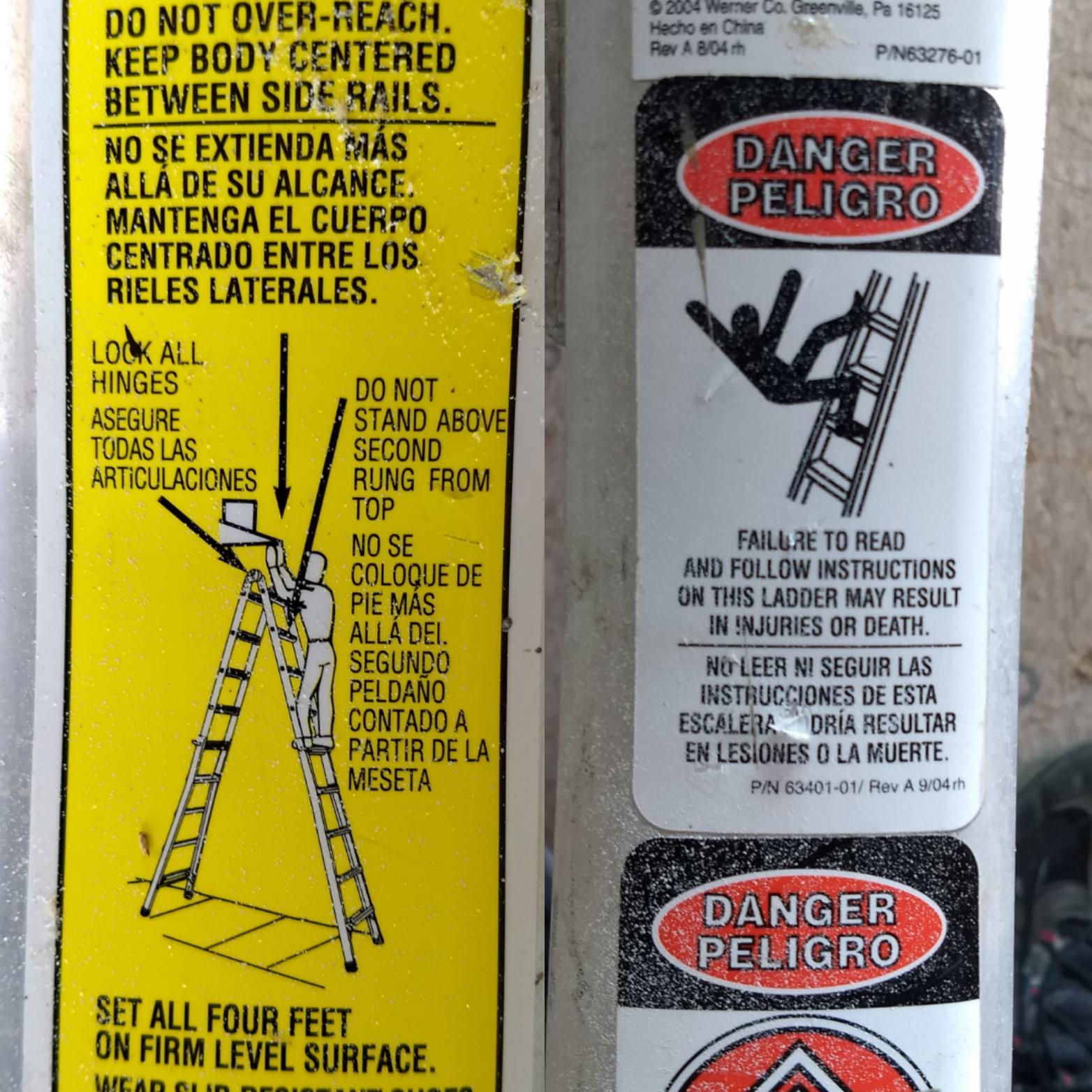 Two labels on the same ladder r/mildlyinteresting