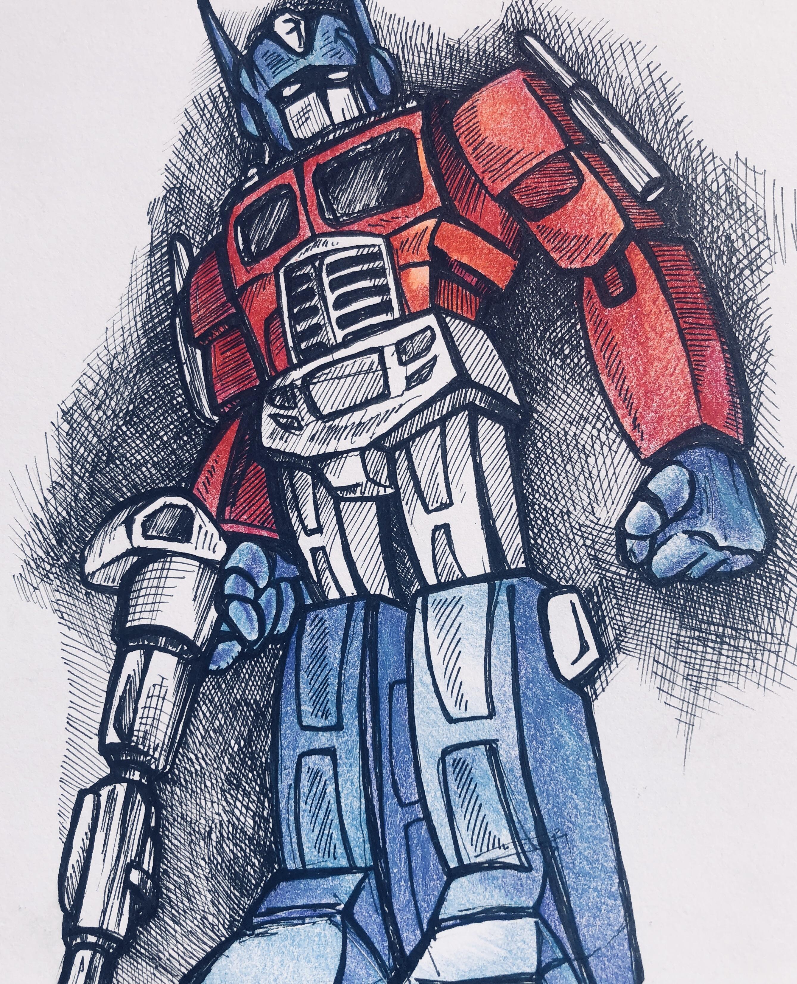 Old school cool pen + ink sketch drawing