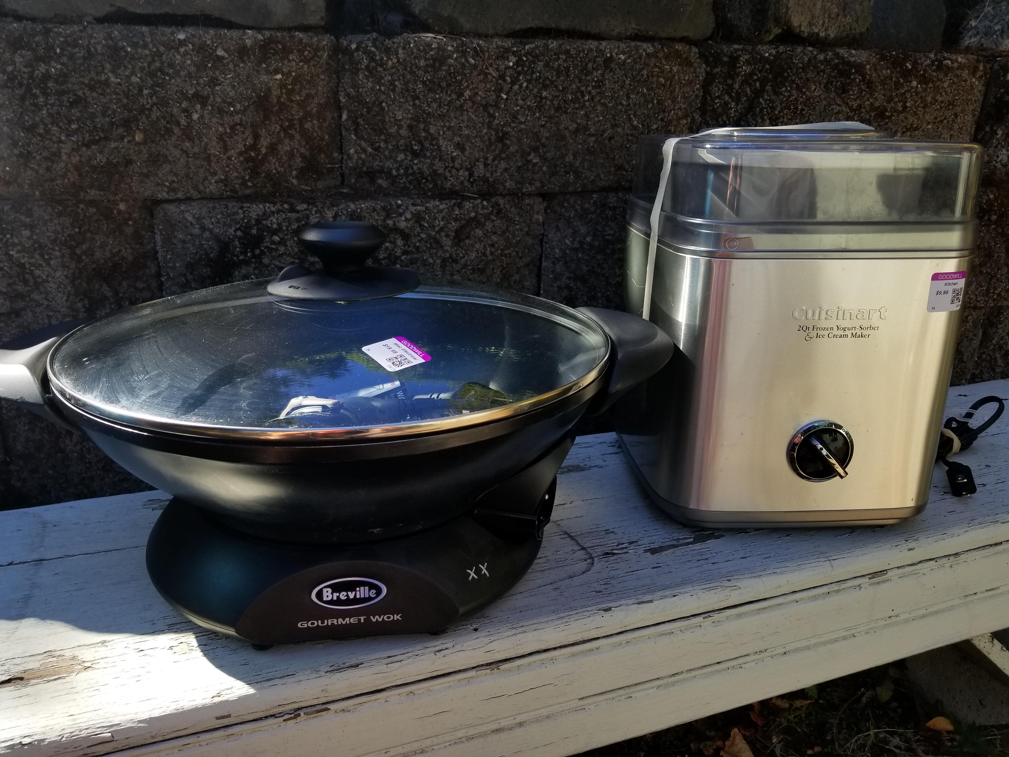 Breville electric wok and Cuisinart icecream maker for 30. 👨‍🍳 r