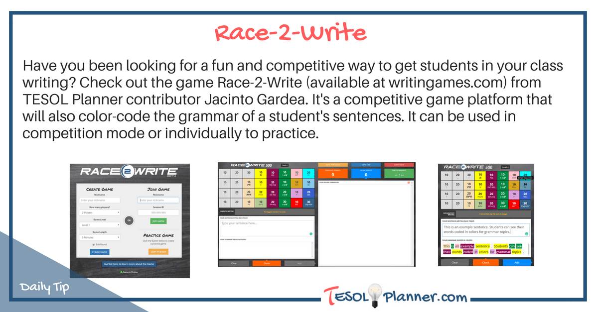 This is a great online writing game for students. r/ESL_Teachers