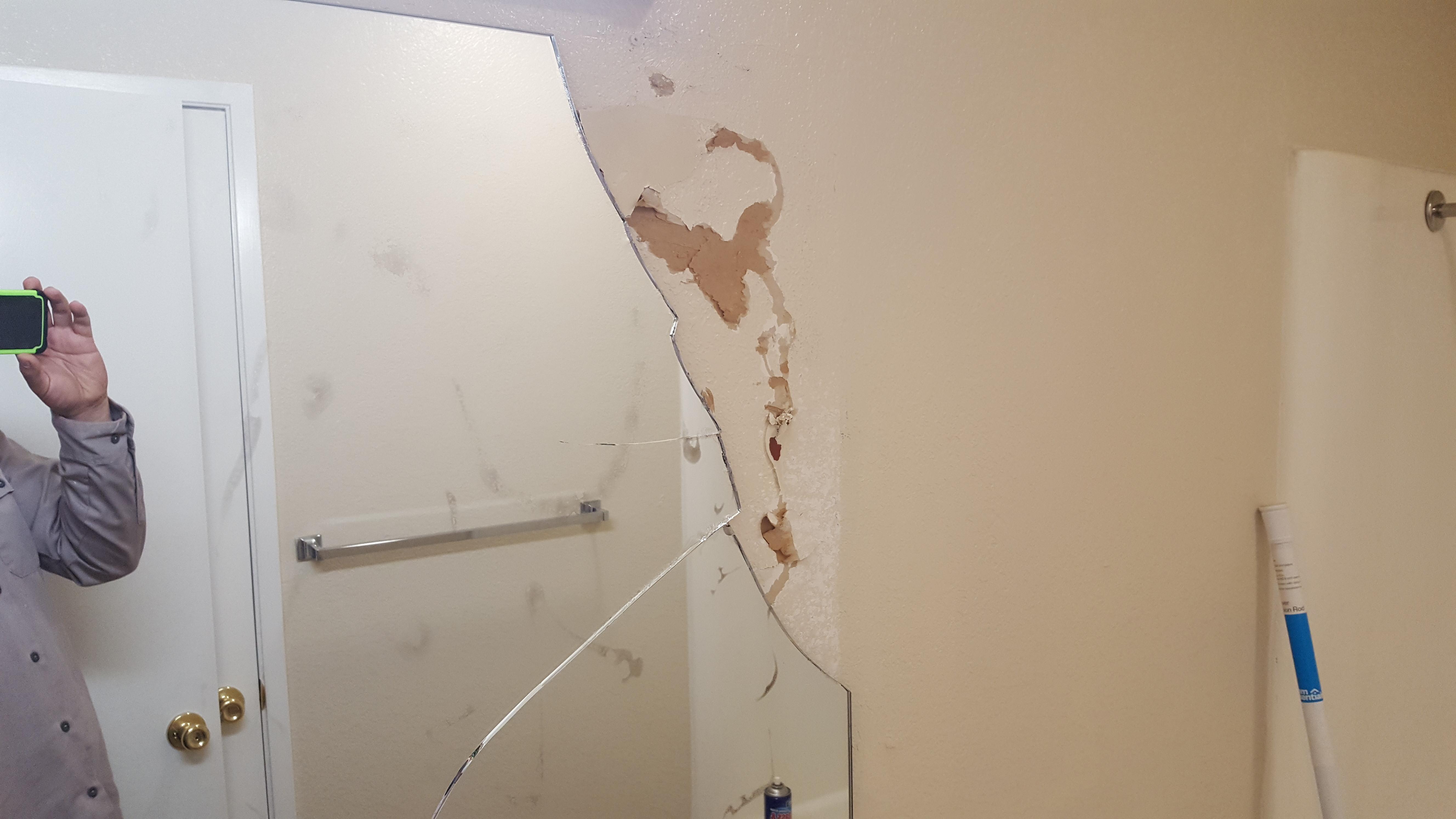 Never let someone use tub and tile caulk behind a bathroom mirror