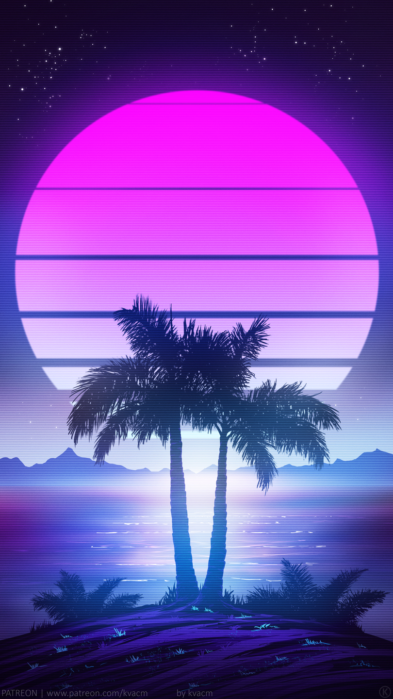 Palm Beach by kvacm (Phone Wallpaper) r/outrun